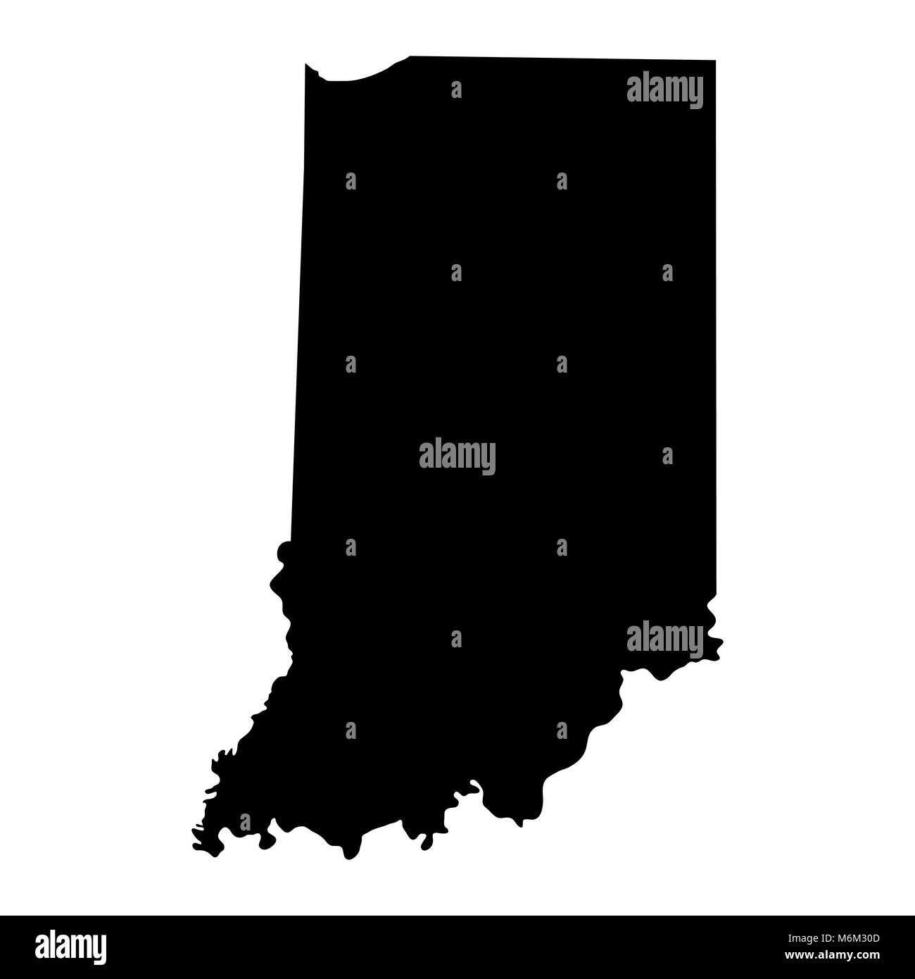 Mappa degli Stati Uniti stato dell'Indiana Illustrazione Vettoriale