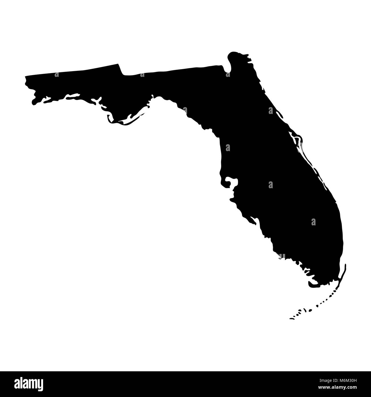 Mappa degli Stati Uniti Stato della Florida Illustrazione Vettoriale
