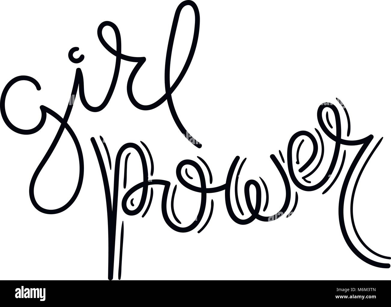 Girl power. Scritto a mano la calligrafia citare la motivazione per la vita e la felicità. Per cartoline, poster, stampe e biglietti graphic design. Illustrazione Vettoriale