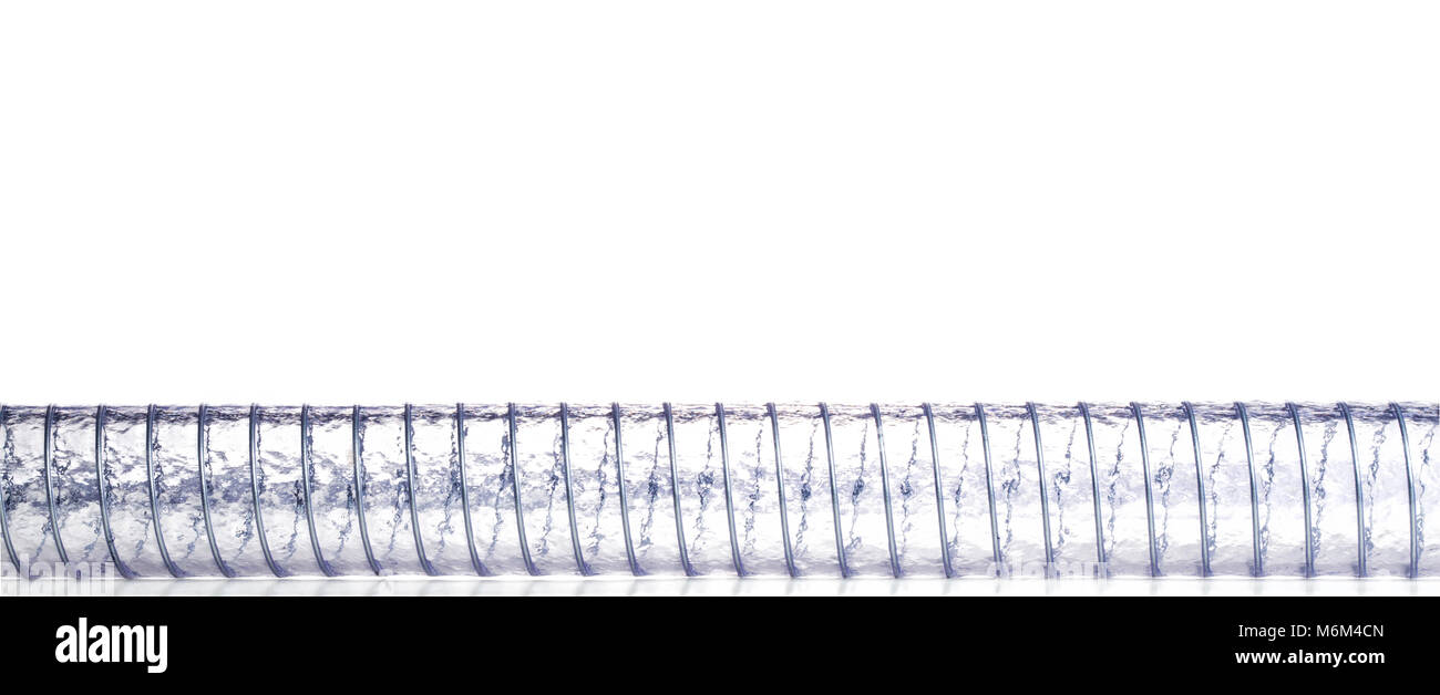 Dettaglio della spirale tubo in PVC e copyspace Foto Stock