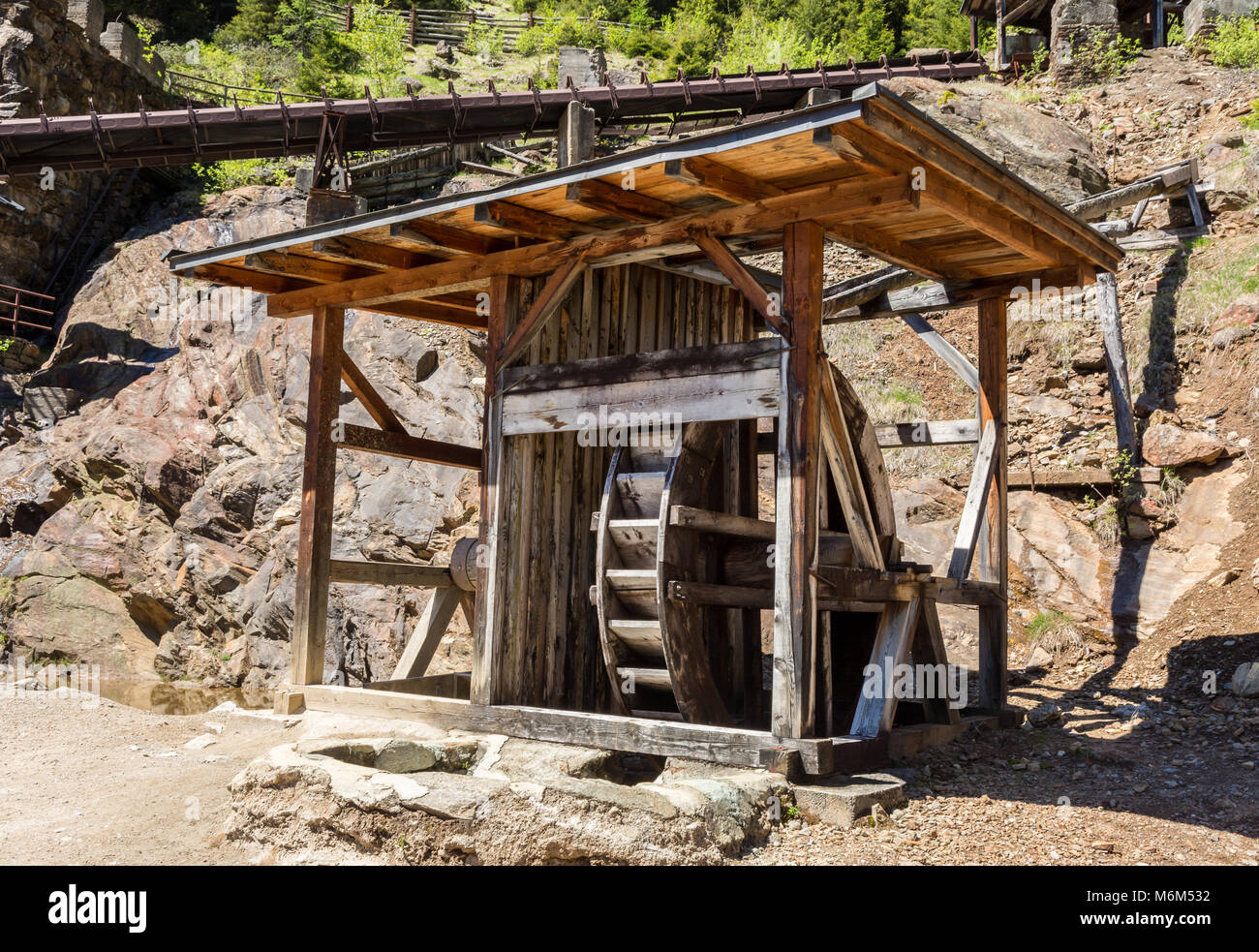 Il Mulino delle miniere Monteneve. Il mondo minerario Ridanna Monteneve è parte del Museo Minerario dell'Alto Adige, che illustra 800 anni di storia mineraria Foto Stock