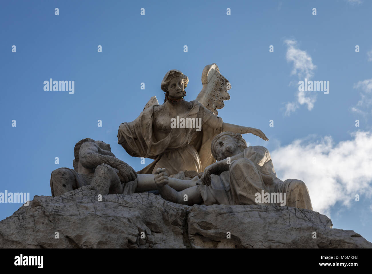 Dettaglio della Fontana dei quattro continenti (Fontana dei quattro continenti), Trieste, Friuli Venezia Giulia, Italia Foto Stock