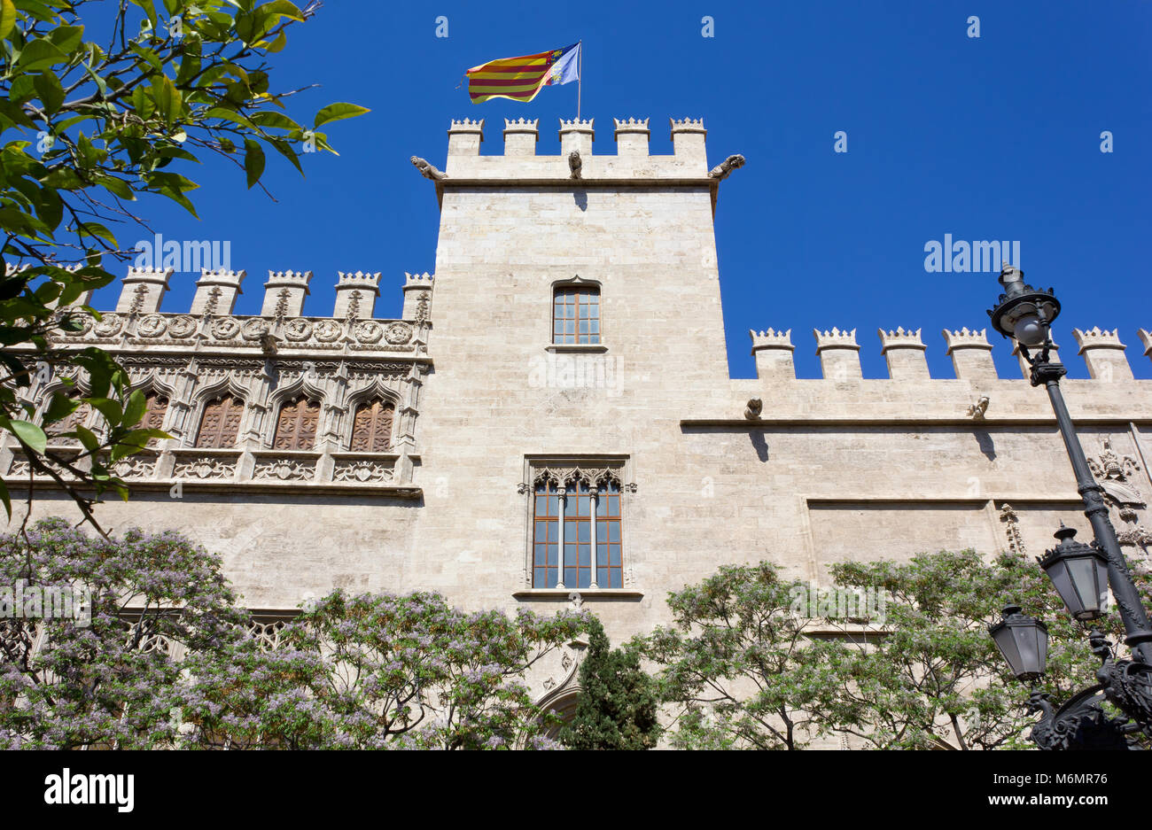 La Lonja de la Seda palazzo gotico a Valencia, Spagna Foto Stock