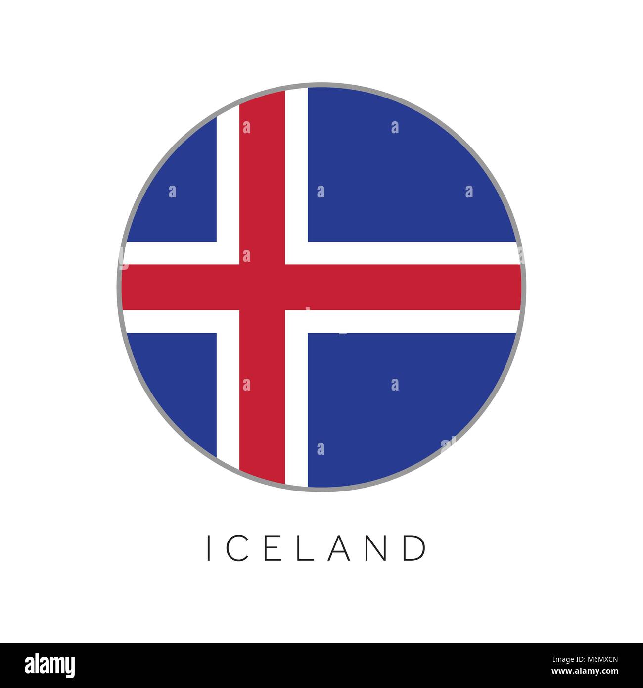 Bandiera dell'Islanda round circle icona vettore Illustrazione Vettoriale