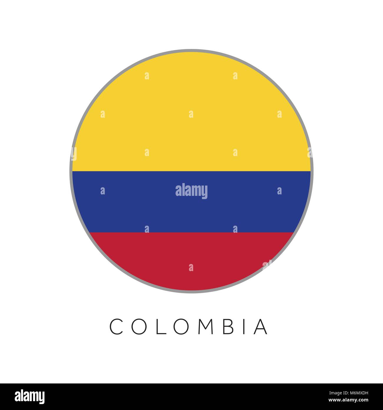 Colombia bandiera round circle icona vettore Illustrazione Vettoriale