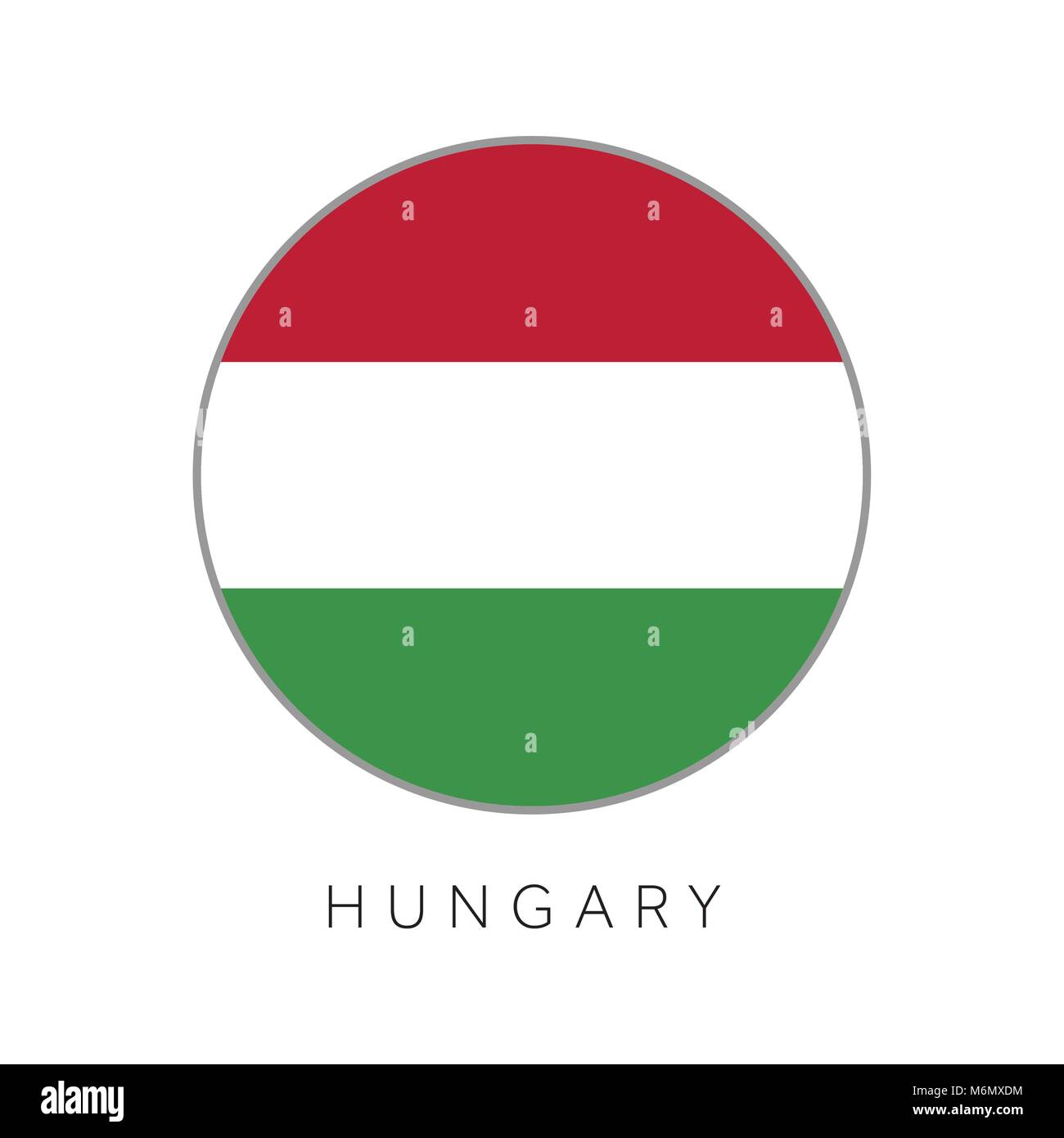 Ungheria bandiera round circle icona vettore Illustrazione Vettoriale
