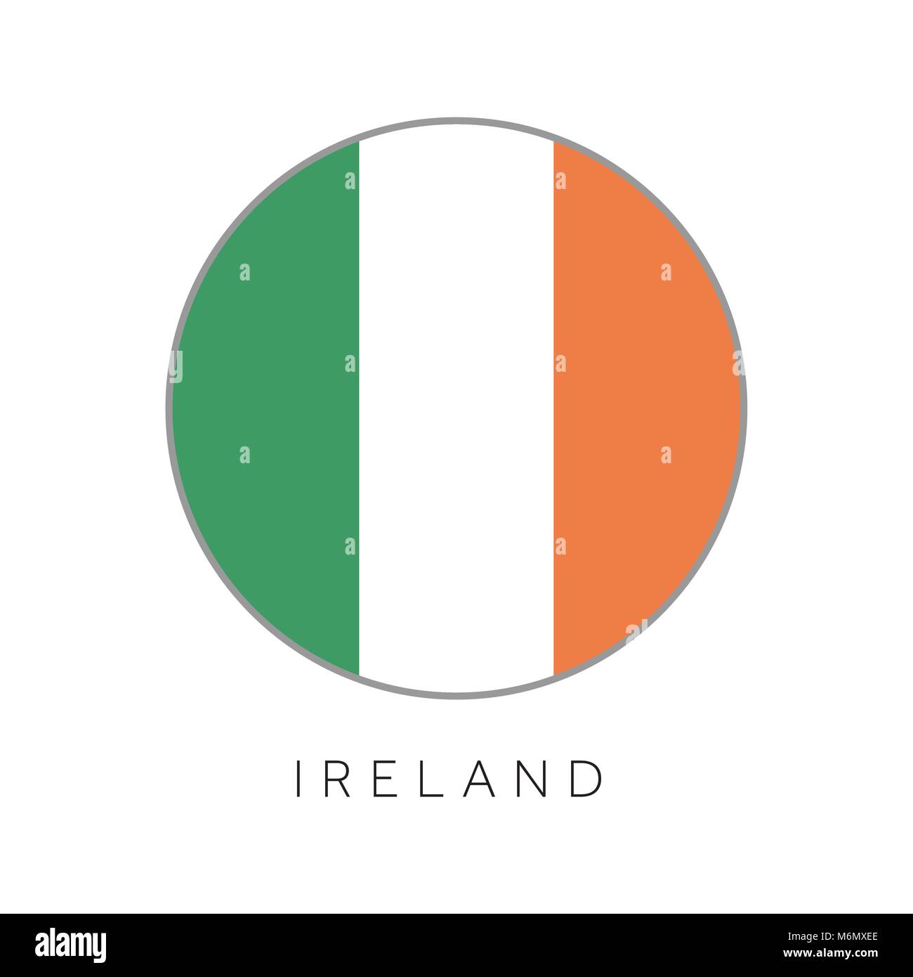 Irlanda bandiera round circle icona vettore Illustrazione Vettoriale