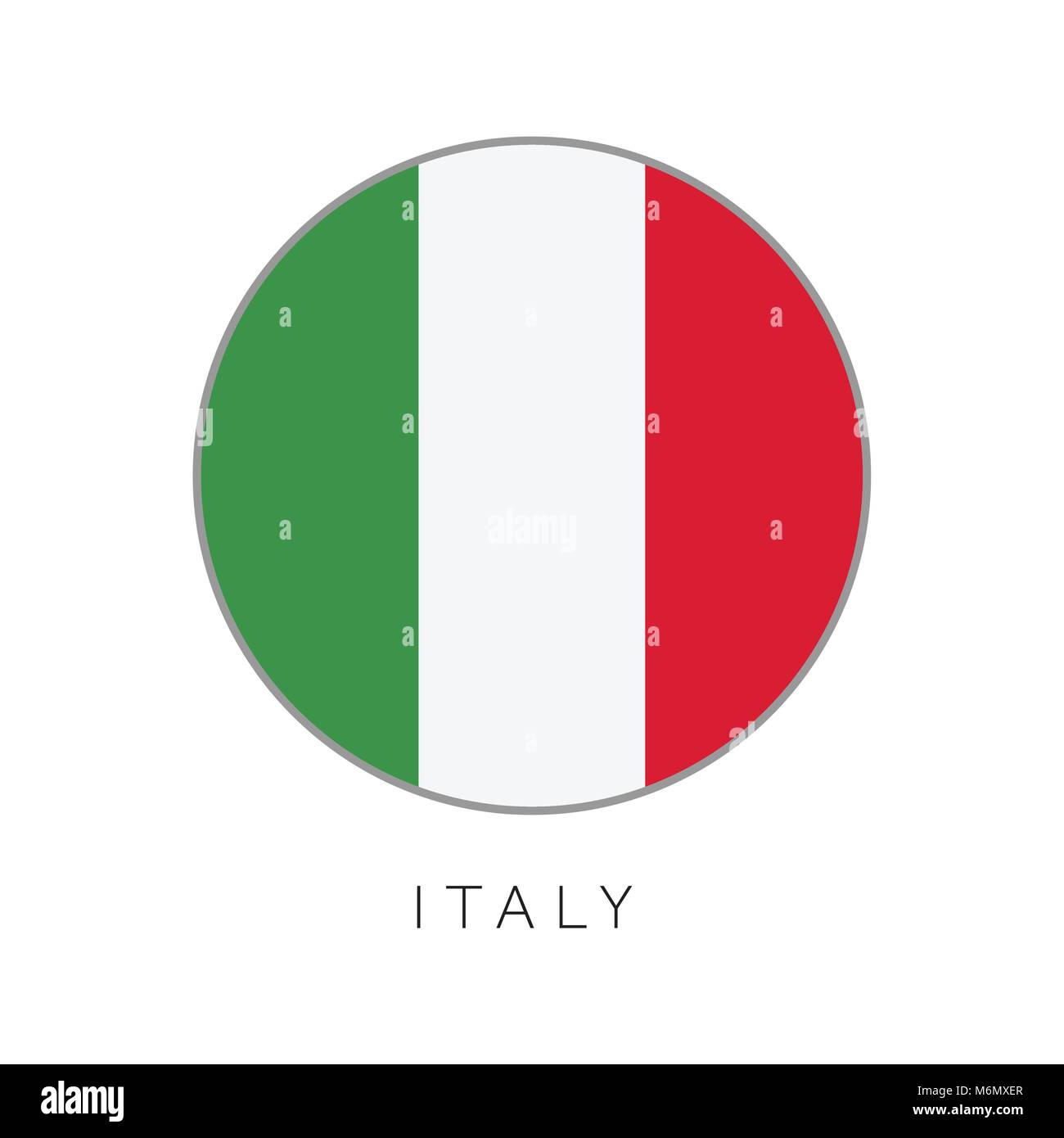 Bandiera dell'Italia round circle icona vettore Illustrazione Vettoriale