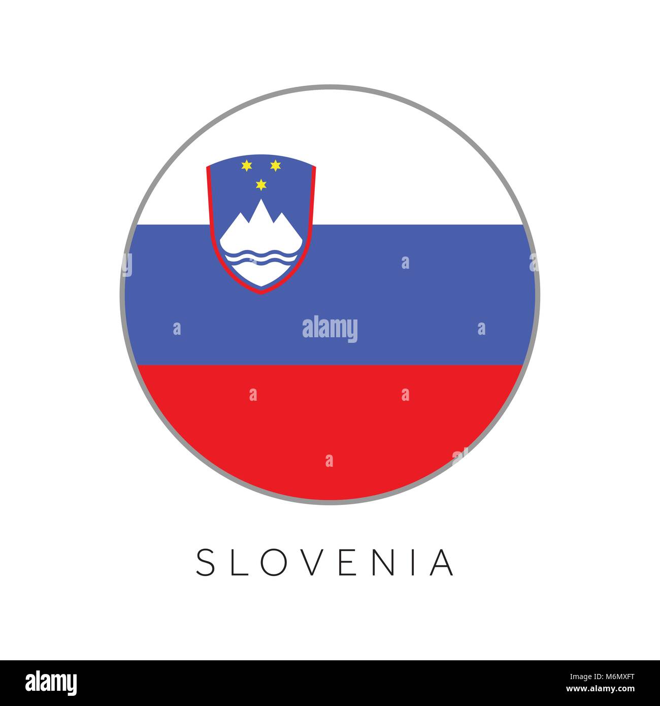 Bandiera della Slovenia round circle icona vettore Illustrazione Vettoriale