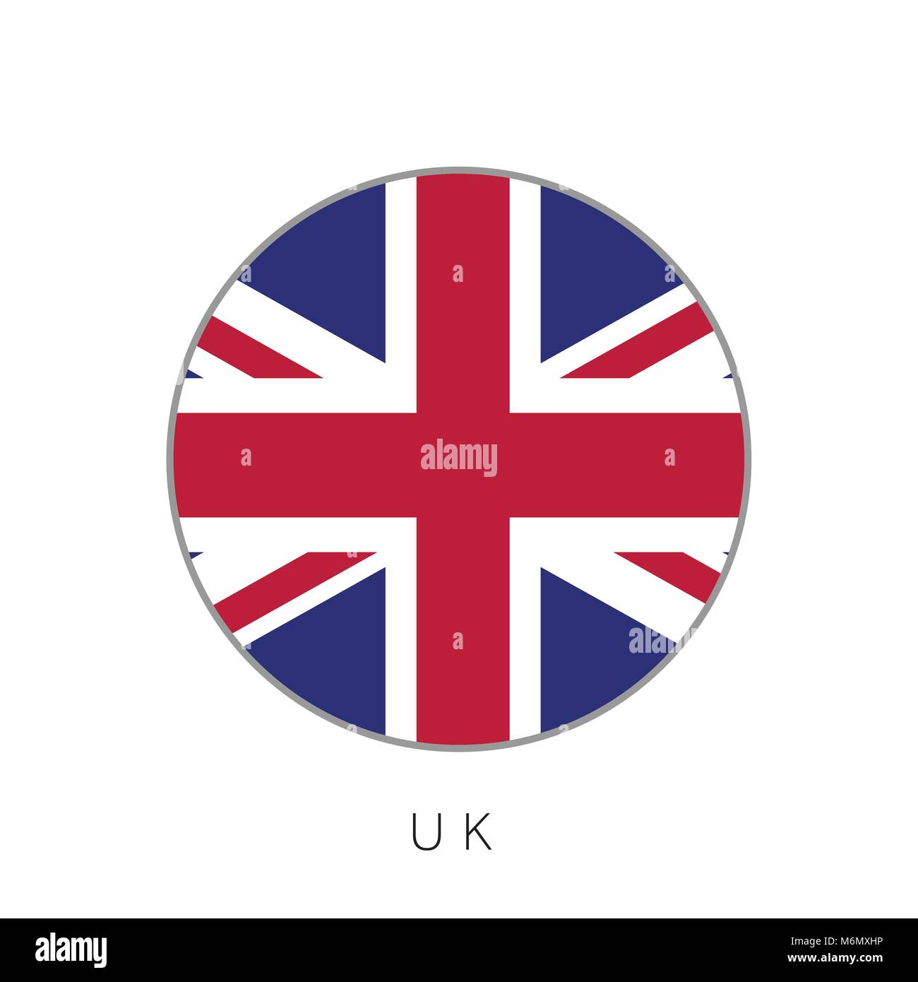 Bandiera del Regno Unito round circle icona vettore Illustrazione Vettoriale