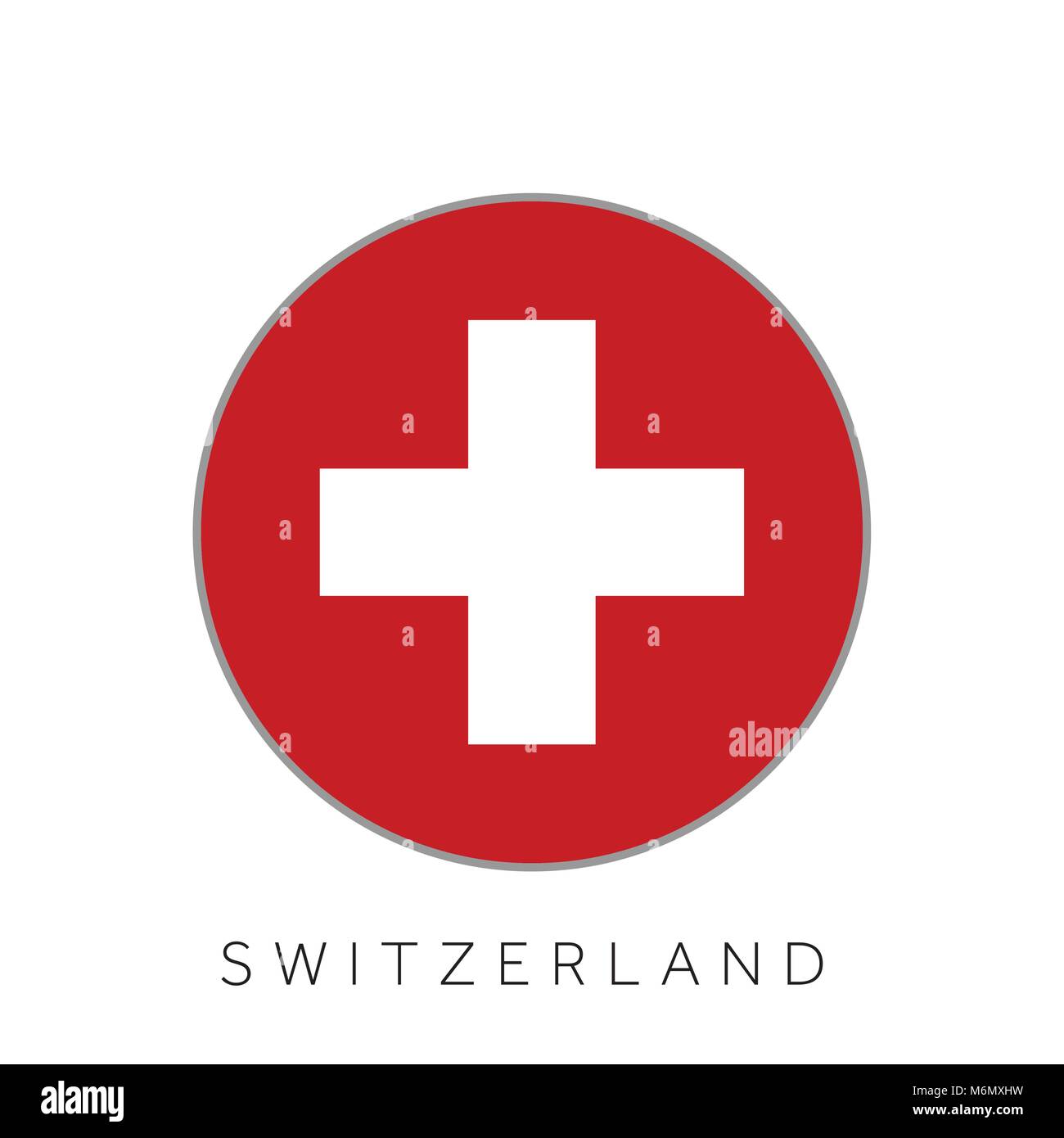Bandiera della Svizzera round circle icona vettore Illustrazione Vettoriale