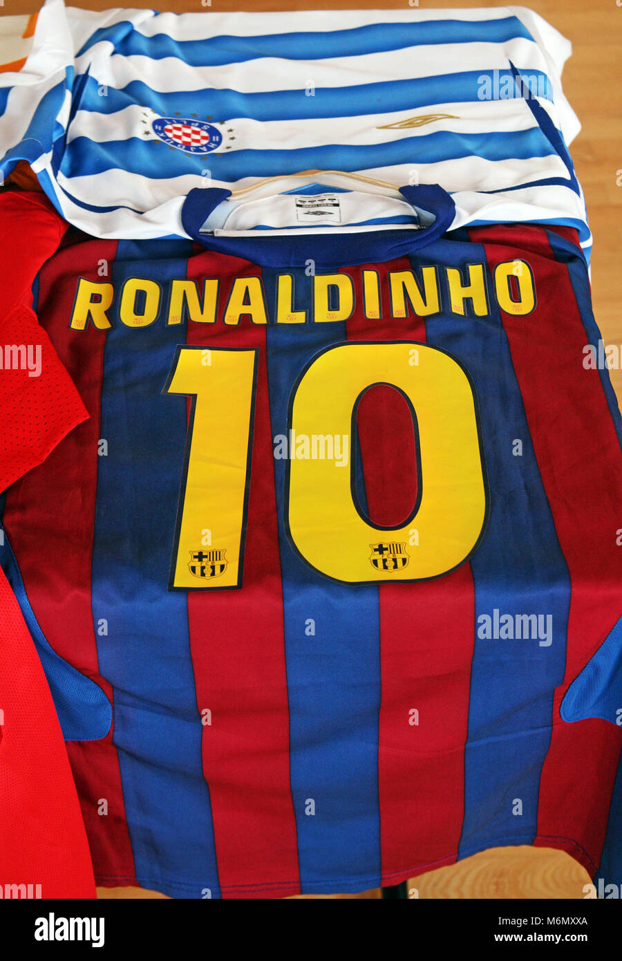 Ronaldinho calcio originale jersey dal defunto Vrancic francescana della collezione,croazia,1 Foto Stock