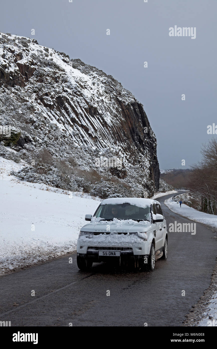 Neve in marzo 2018 Edimburgo, Scozia, Regno Unito Foto Stock