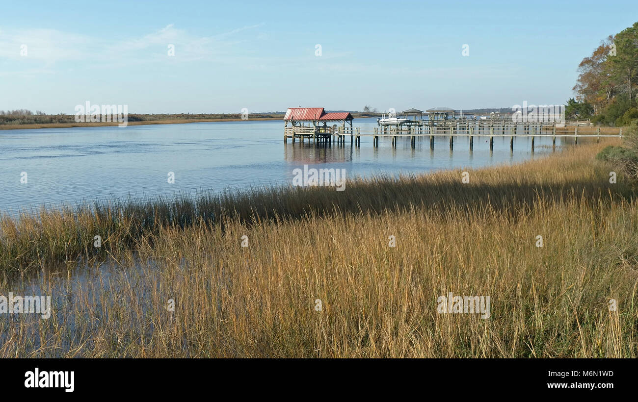 Intracoastal Waterway Molo Foto Stock
