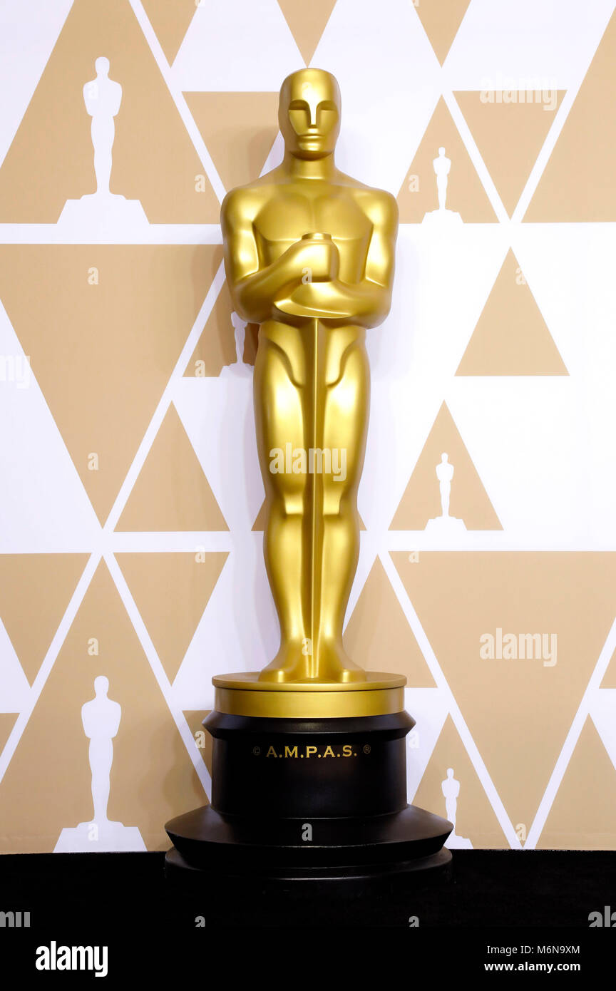 Il premio Oscar presso la sala stampa al novantesimo annuale di Academy Awards di Hollywood & Highland Center su Marzo 4, 2018 in Hollywood, la California. Foto Stock