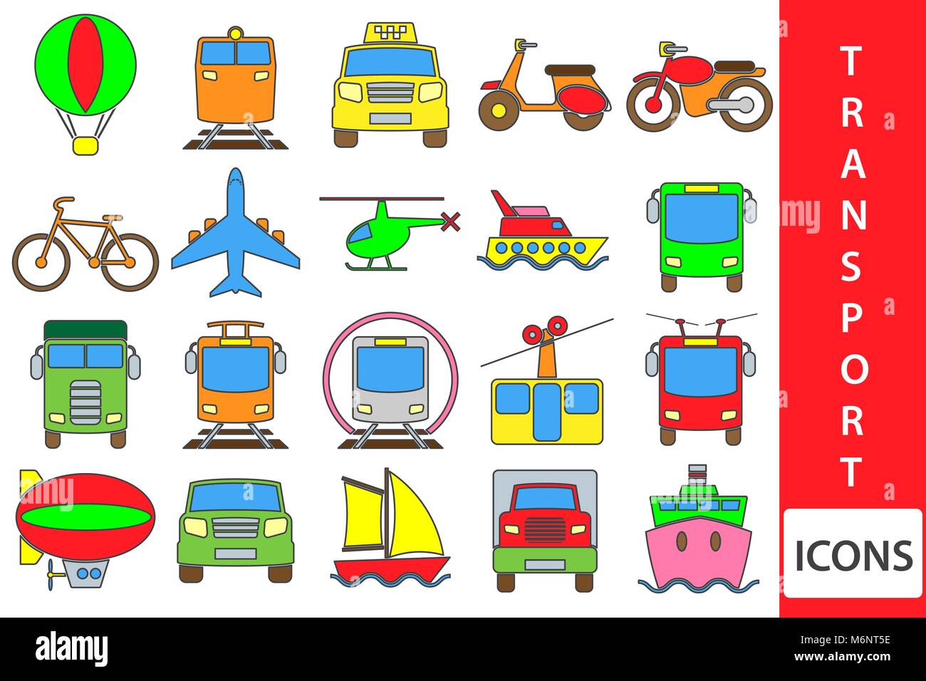 Vettore icone di trasporto Illustrazione Vettoriale