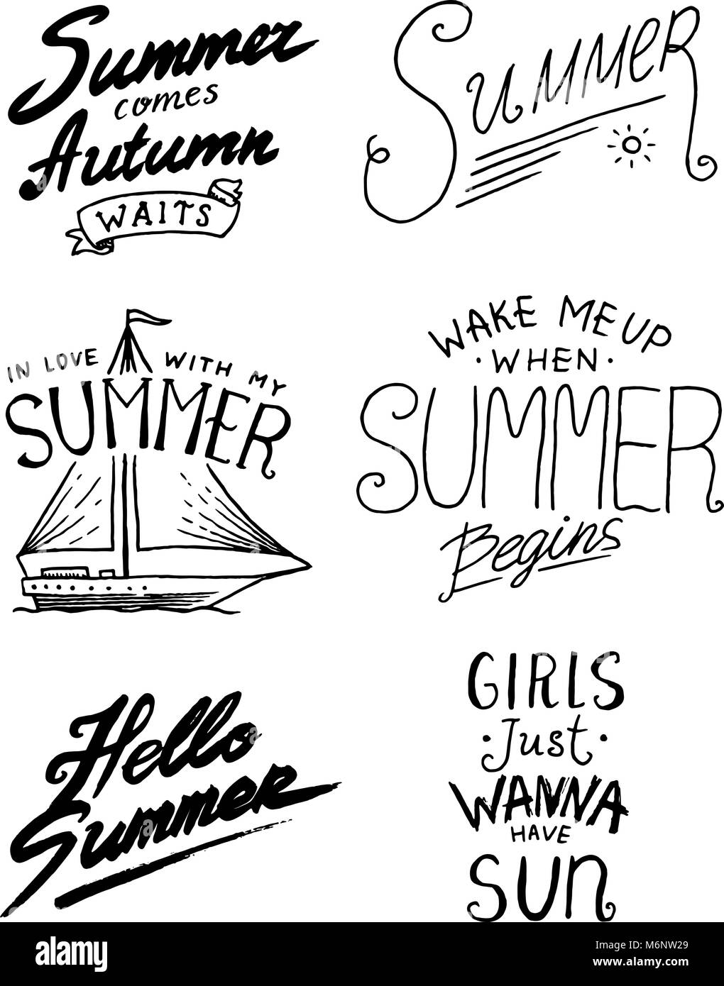 Estate Citazioni Ispirazione Viaggi E Viaggio Frasi Calligraphy Illustrazione Vettoriale Disegnata A Mano Scritte Set Di Vacanze Estive E Vacanza Tropicale In Stile Vintage Immagine E Vettoriale Alamy