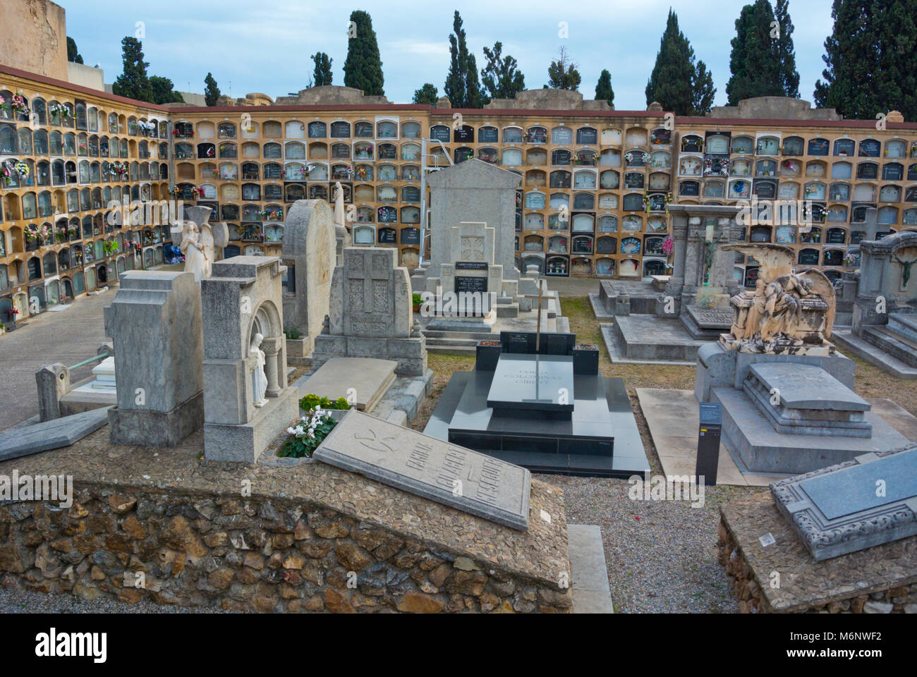 Cementiri de Les Corts, cimitero, Barcellona, in Catalogna, Spagna Foto Stock