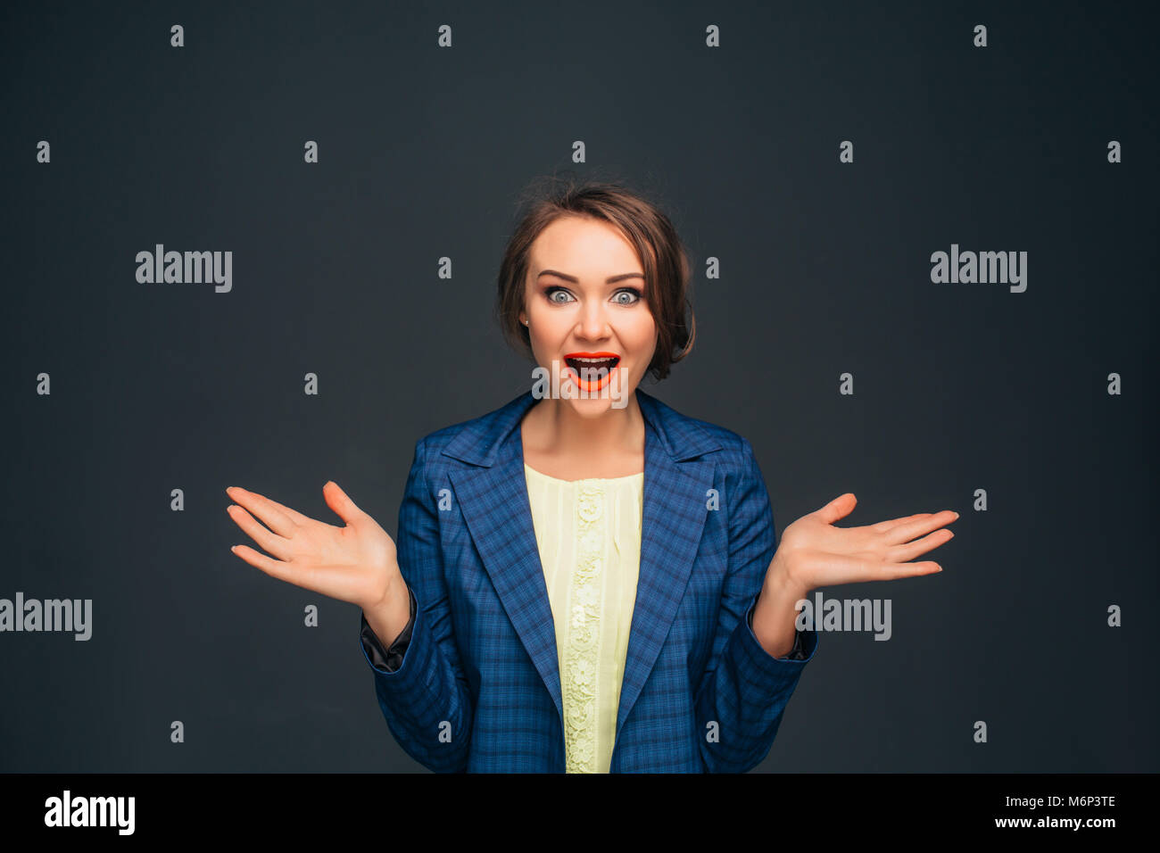 Business Woman - straordinaria espressione facciale Foto Stock