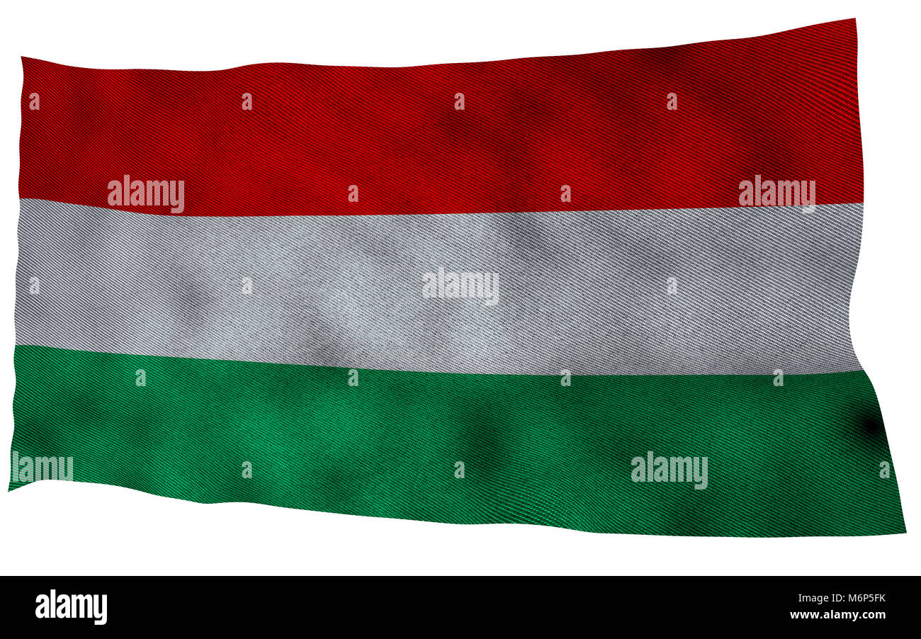 Ungheria bandiera con tessuto texture. 3D remder. Foto Stock