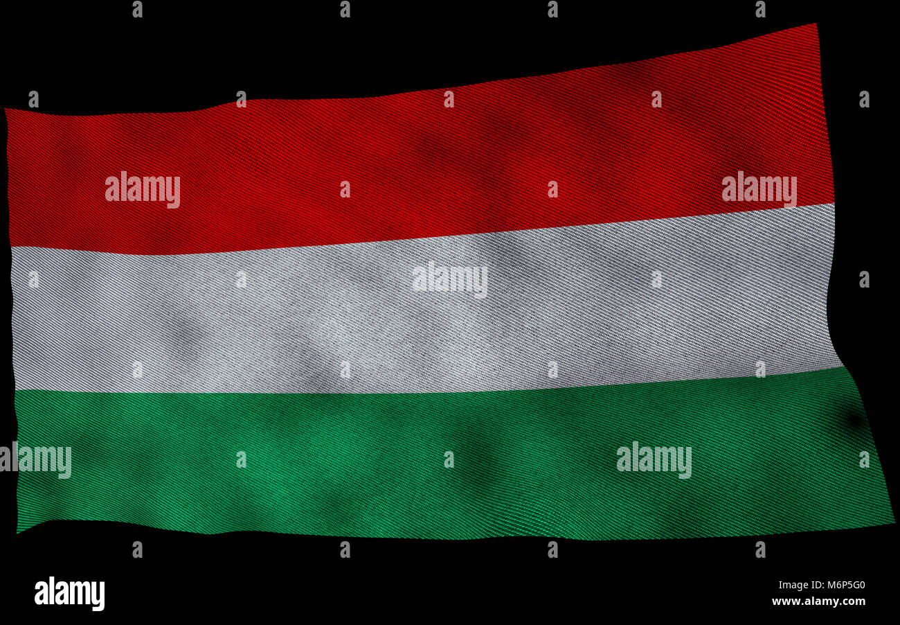 Ungheria bandiera con tessuto texture. 3D remder. Foto Stock