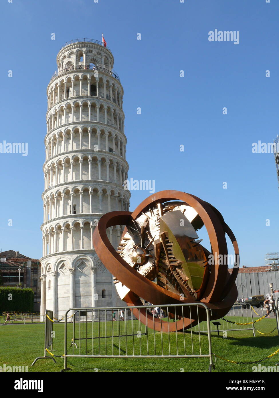 Pisa, Italia, Agosto 2, 2014: la Torre Pendente nella Piazza dei Miracoli Foto Stock