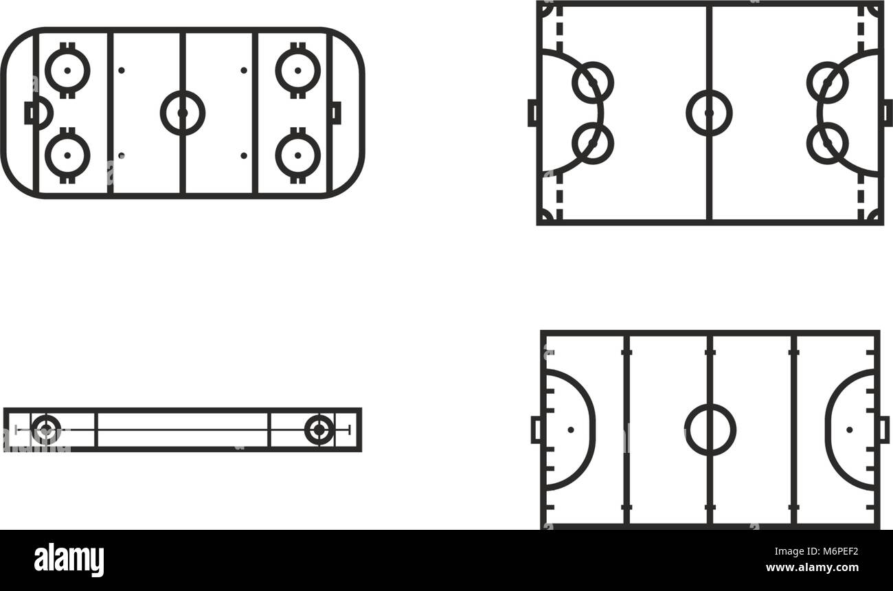 Campi da gioco set di icone 8 Illustrazione Vettoriale