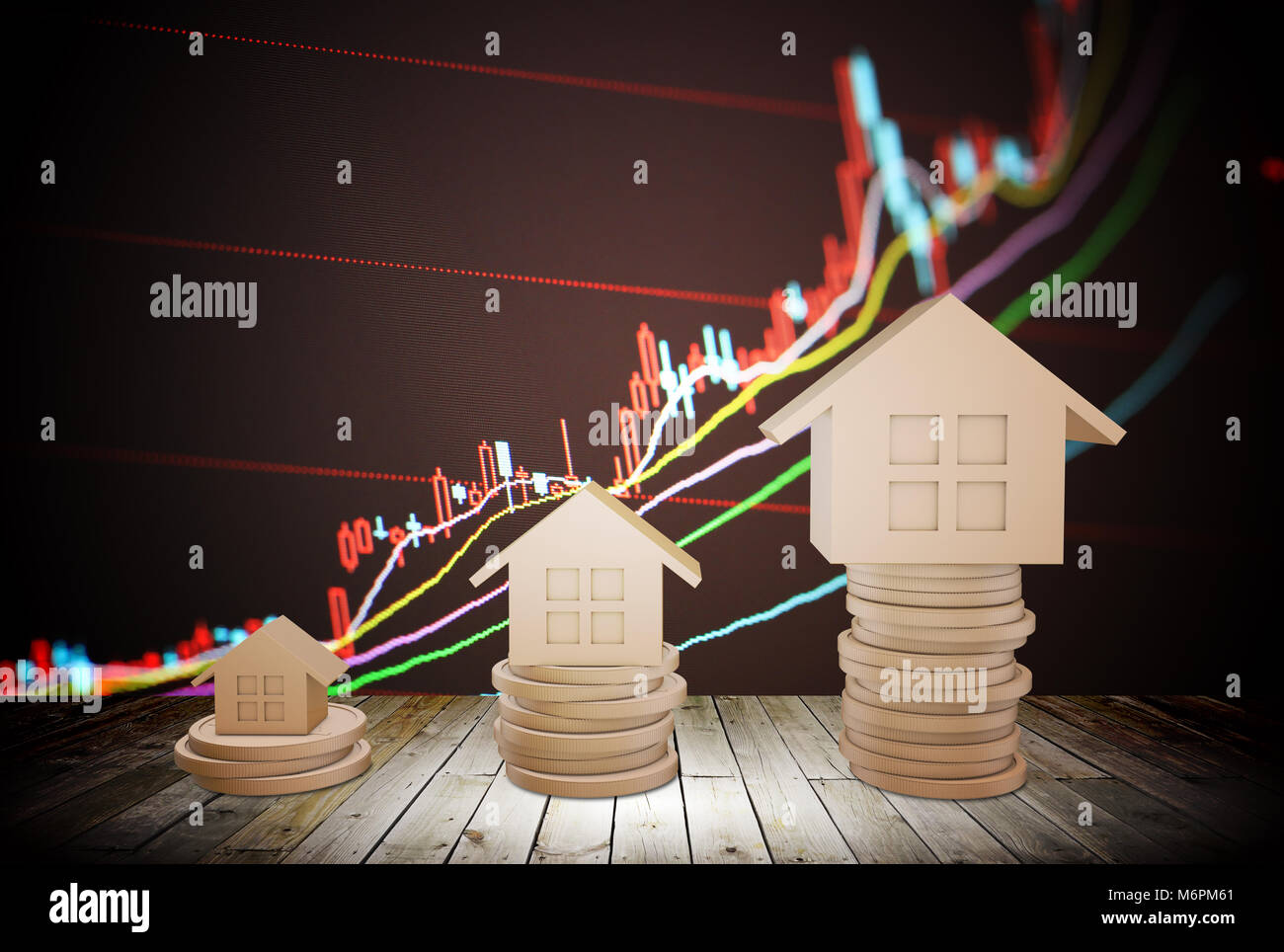Economico Finanziario investimenti in immobili, gestione Foto Stock