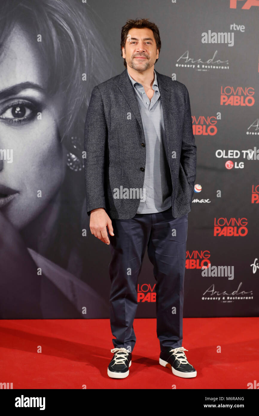 Madrid, Spagna. 6 Marzo, 2018. Attore Javier Bardem a photocall di " amare Pablo " film in Madrid martedì 6 marzo, 2018 Credit: Gtres Información más Comuniación on line, S.L./Alamy Live News Foto Stock Madrid, Spagna. 6 Marzo, 2018. Attore Javier Bardem a photocall di " amare Pablo " film in Madrid martedì 6 marzo, 2018 Credit: Gtres Información más Comuniación on line, S.L./Alamy Live News Foto Stock
