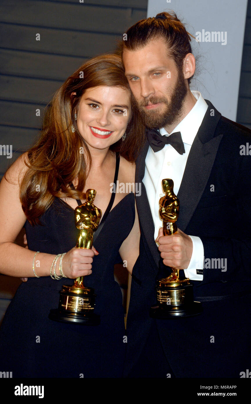 Rachel Shenton e Chris Overton frequentando il 2018 Vanity Fair Oscar Party hosted by Radhika Jones a Wallis Annenberg Center for the Performing Arts il 4 marzo 2018 a Beverly Hills, la California. Foto Stock