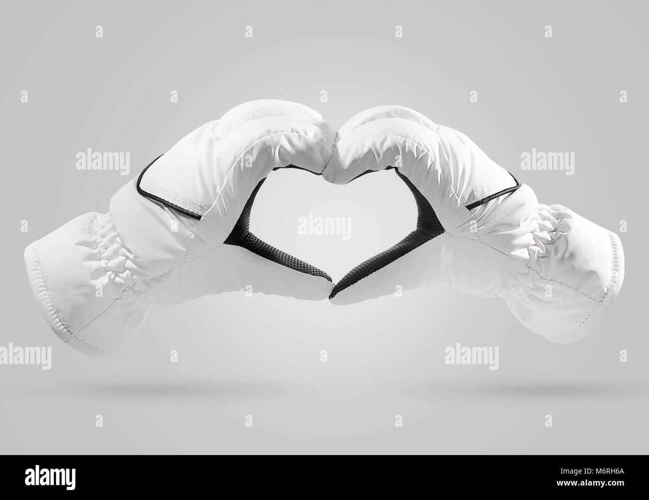 Guanti bianchi isolati includono tracciato di ritaglio Foto Stock