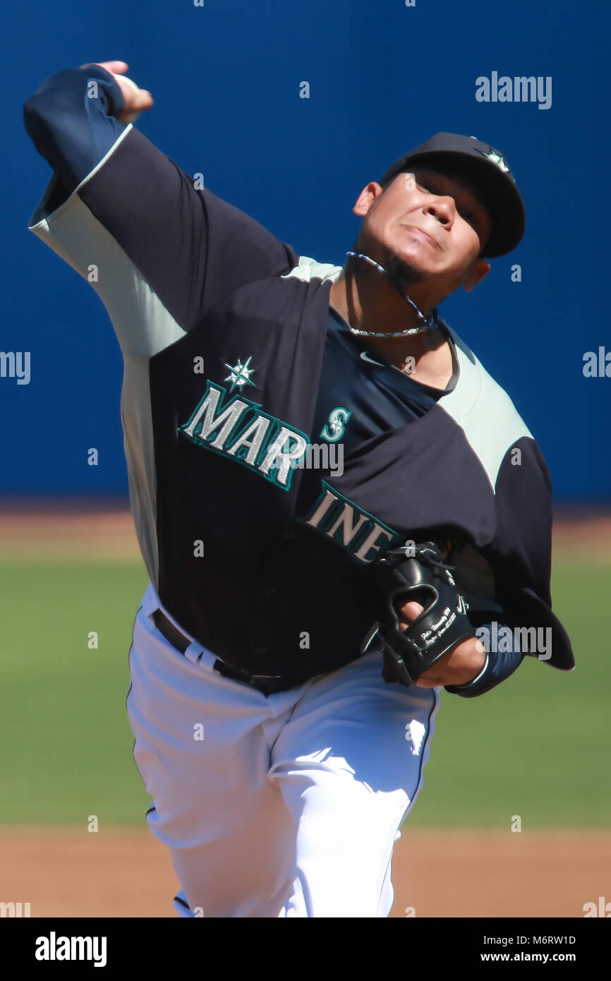 Félix Hernández lanzador de los Seatlle Mariners en el campo de entrenamiento Peoria Complesso Sportivo Foto: Alejandro van Schermbeek. 13/3/13 Foto Stock