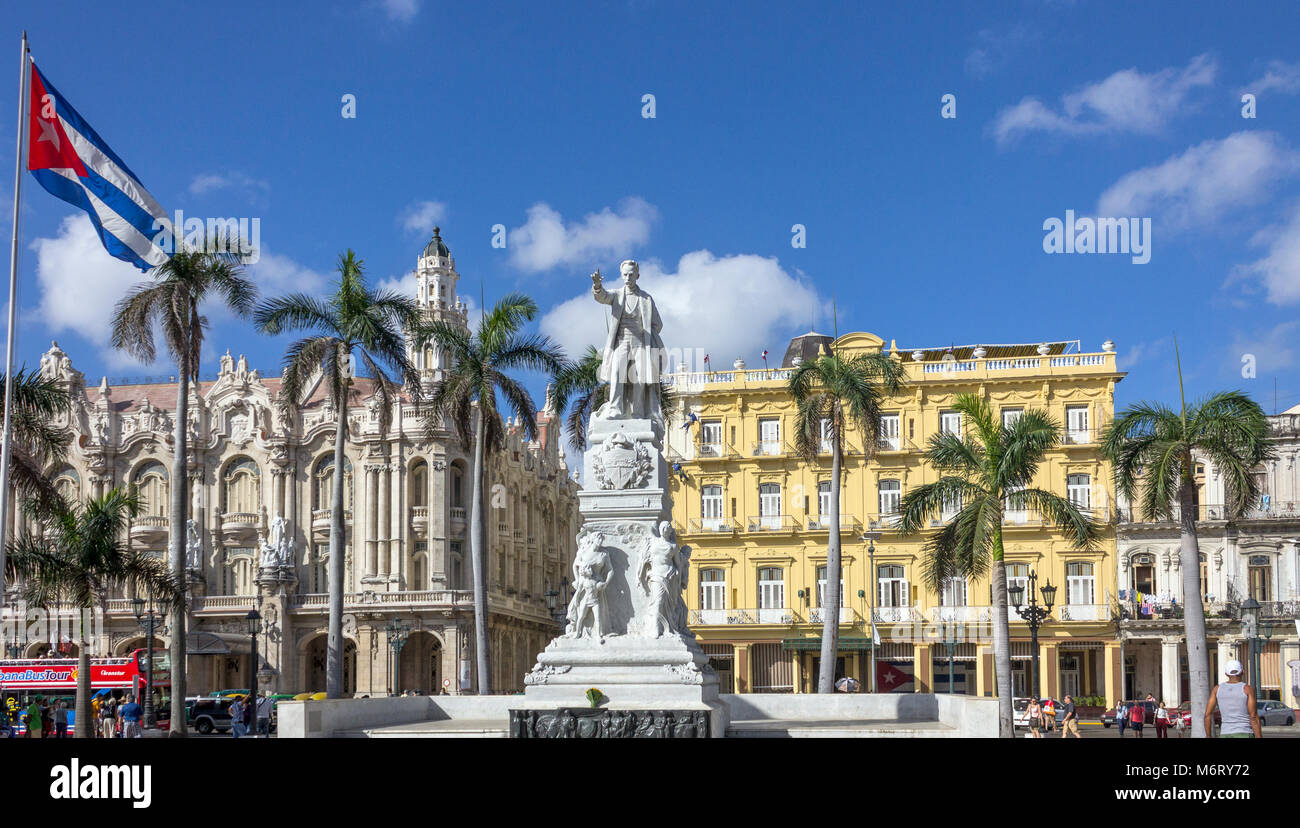 Statua di Jose Marti, Parque Central, Havana, Cuba Foto Stock