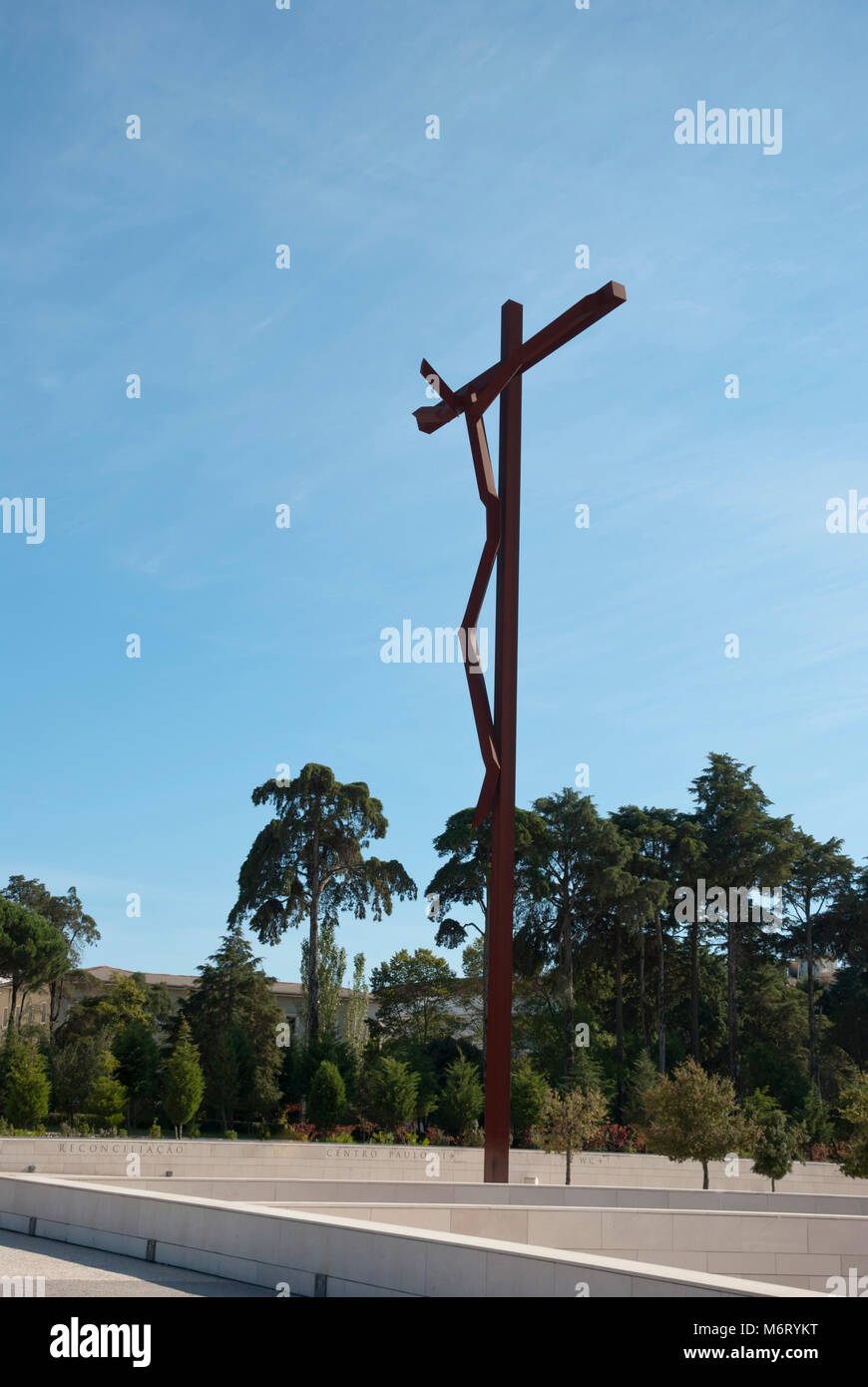 Una croce cristiana in pellegrinaggio a Fatima, Portogallo Foto Stock