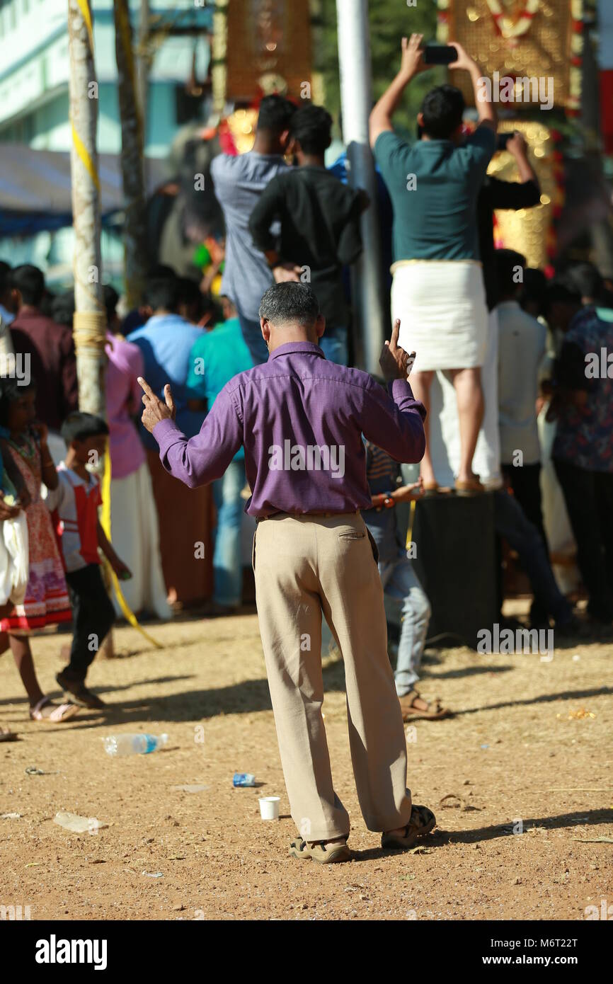 Il kerala festival, thrissur pooram Foto Stock