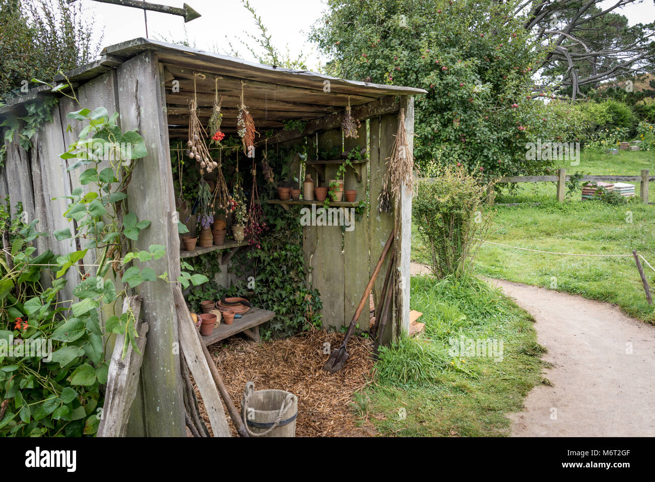 Hobbiton Movie set, Matamata, Isola del nord, Nuova Zelanda Foto Stock