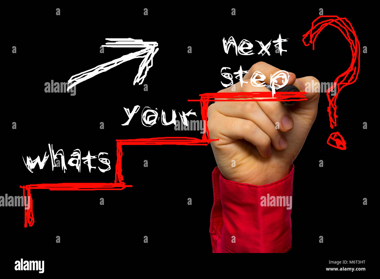 La scrittura a mano il testo: Qual è il tuo prossimo passo? Foto Stock