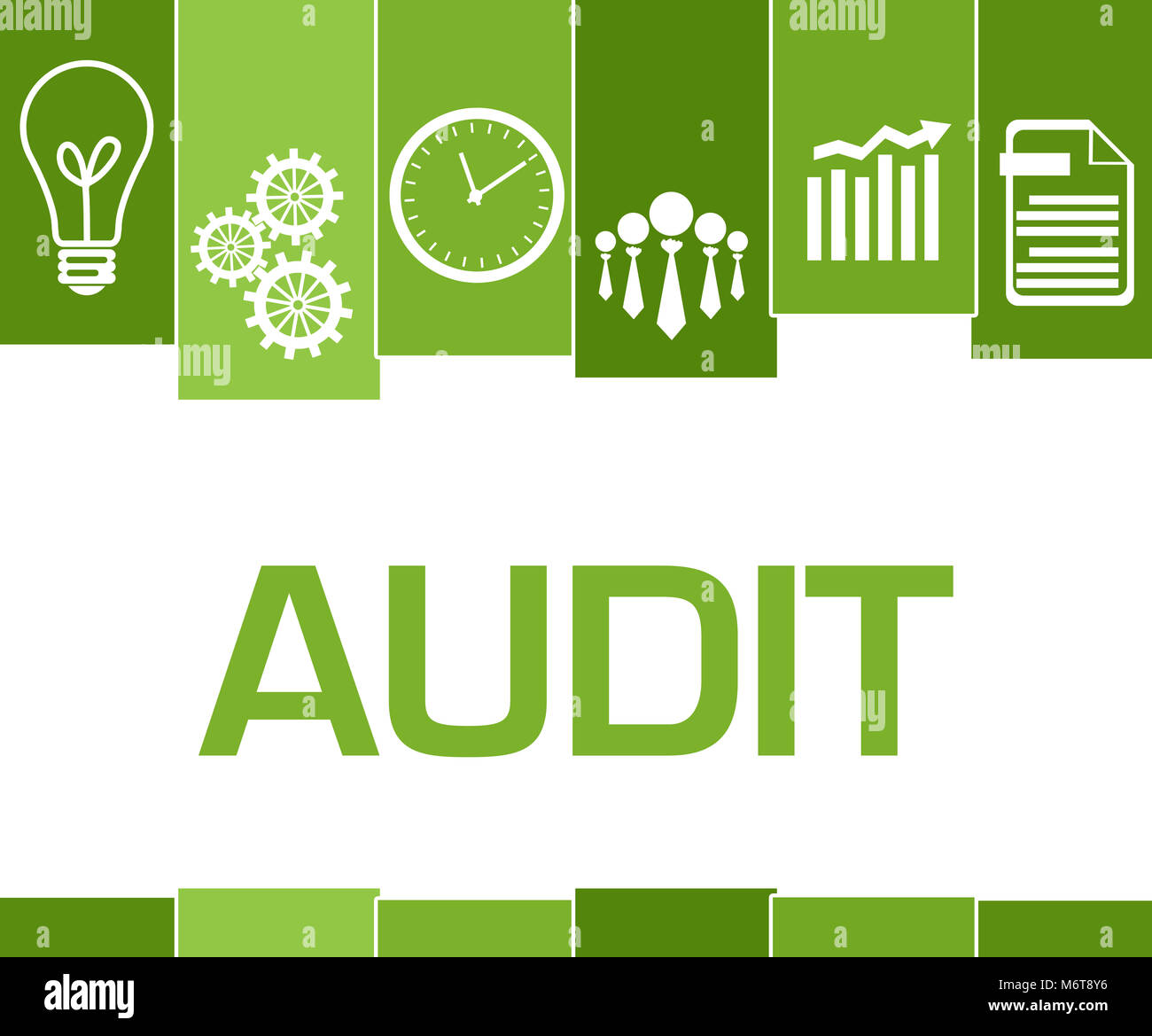 Audit strisce verde simboli Foto Stock