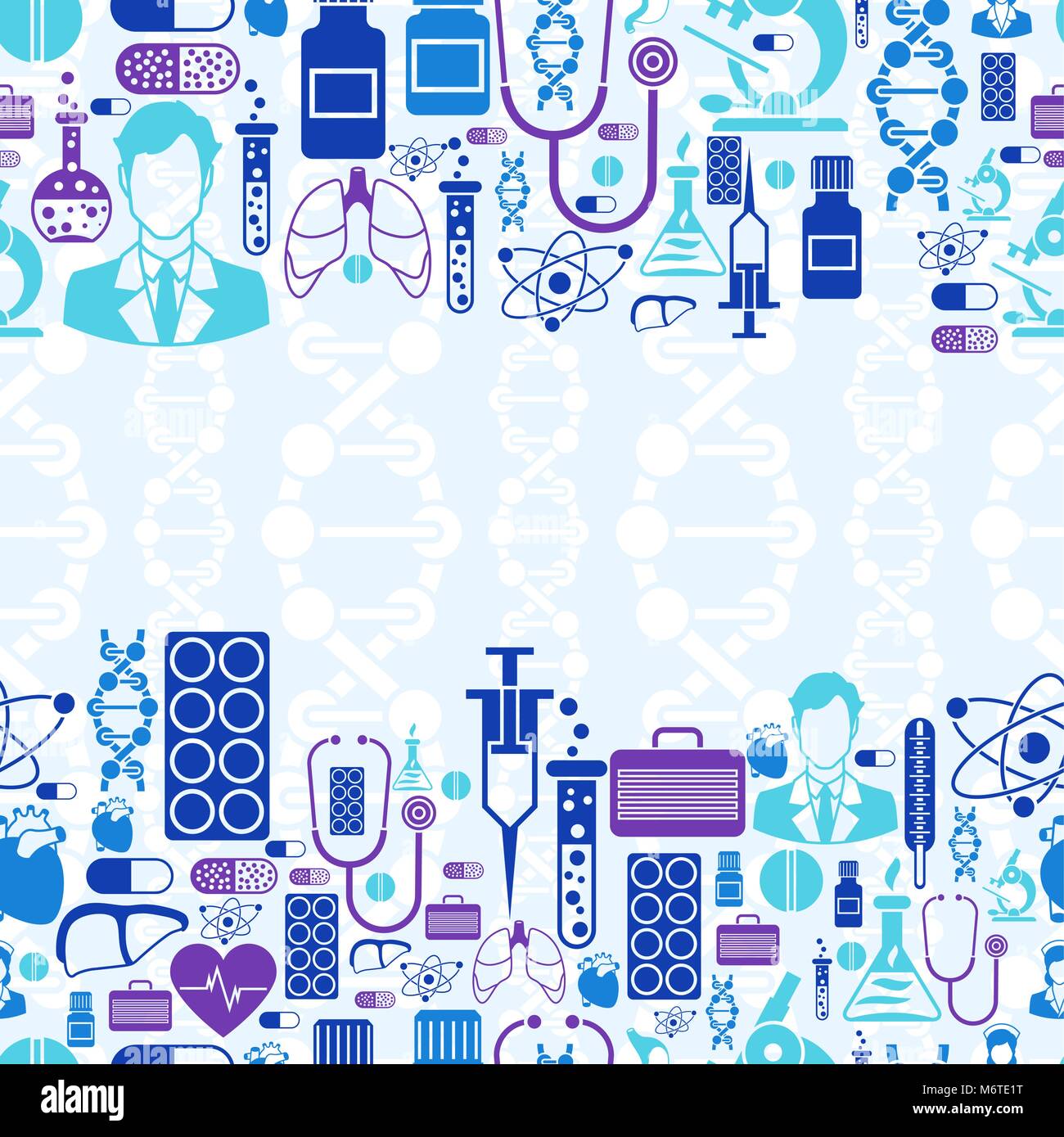 Assistenza medica e sanitaria modello senza giunture Illustrazione Vettoriale