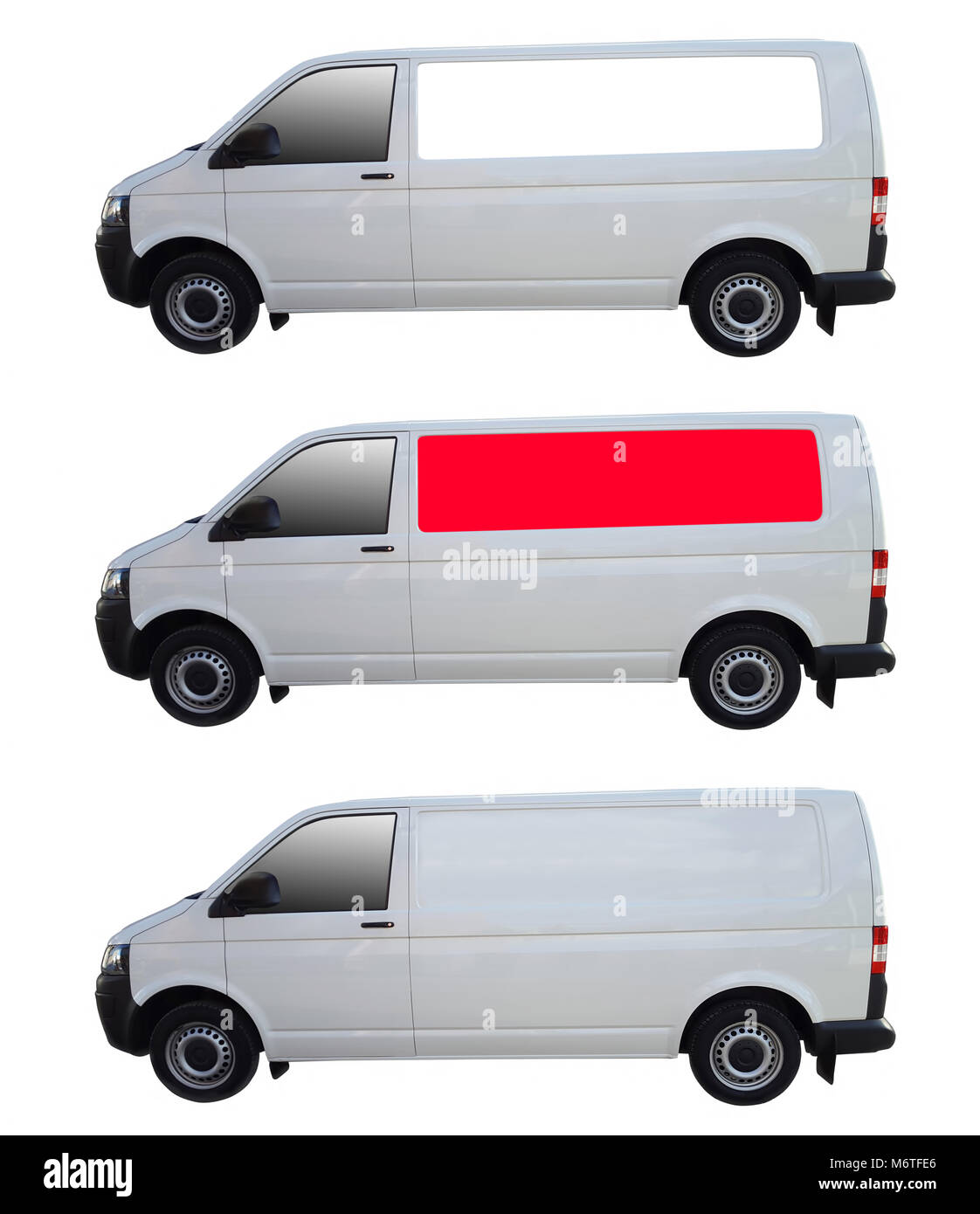 Bianco consegna van per trasporto merci isolato Foto Stock