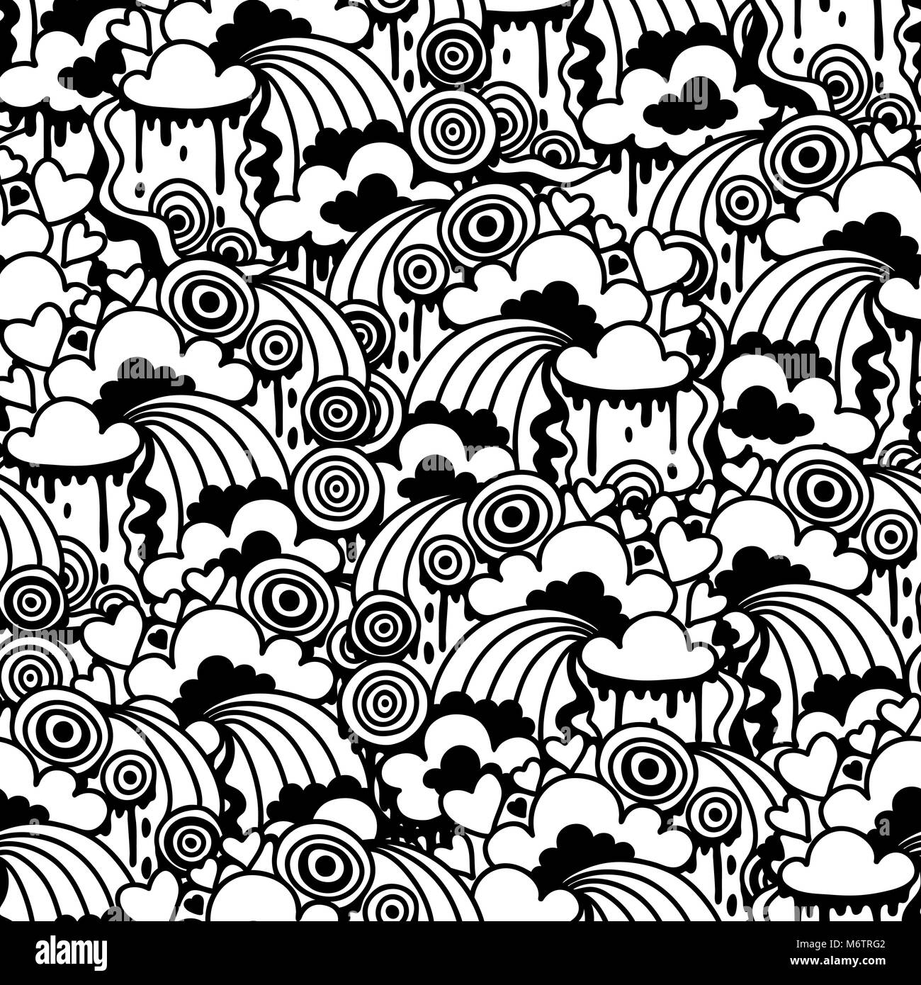 Modello senza cuciture con abstract scarabocchi Illustrazione Vettoriale