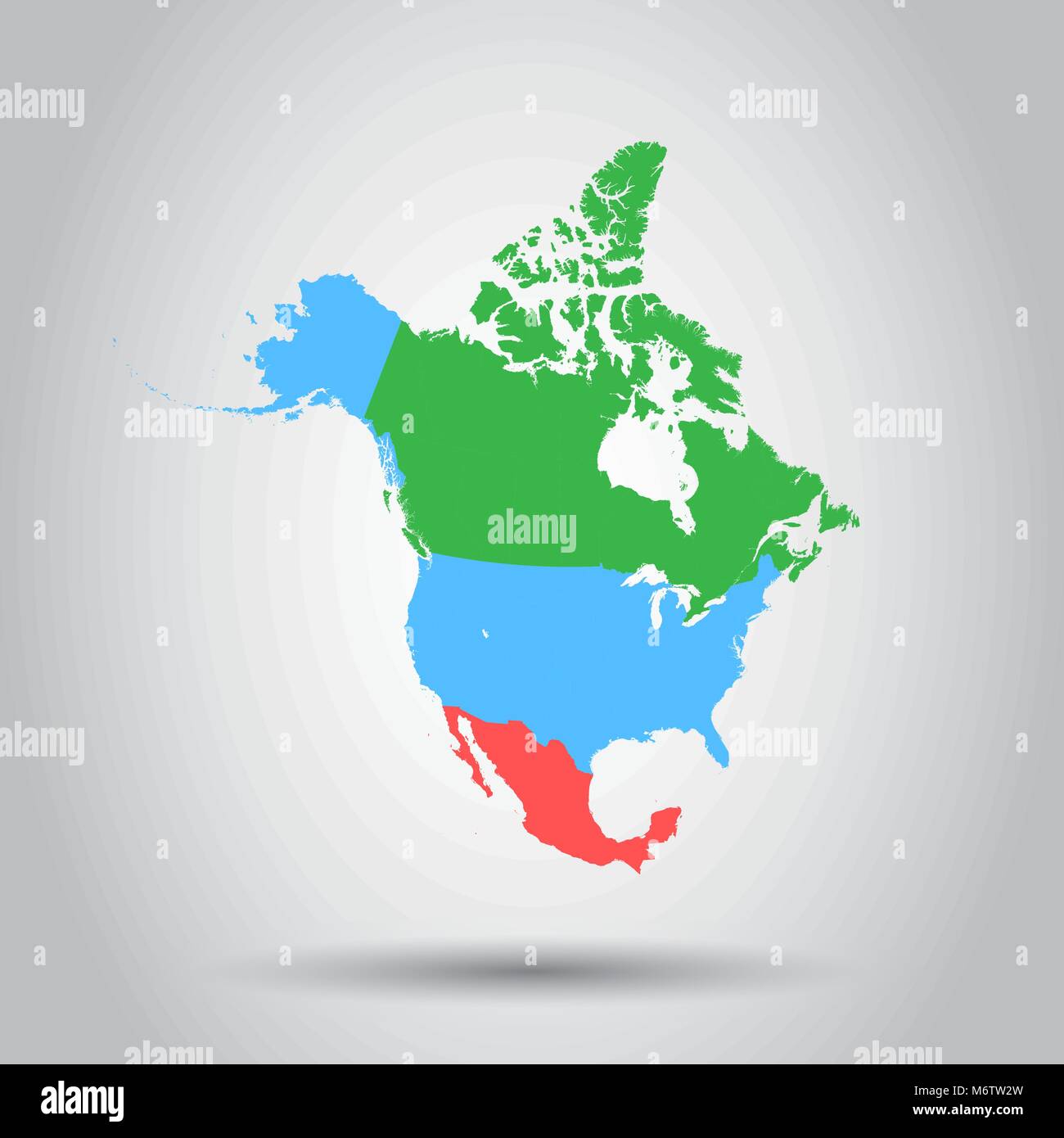 Mappa del Nord America e la relativa icona. Business concetto cartografia Nord America pittogramma. Illustrazione Vettoriale. Illustrazione Vettoriale