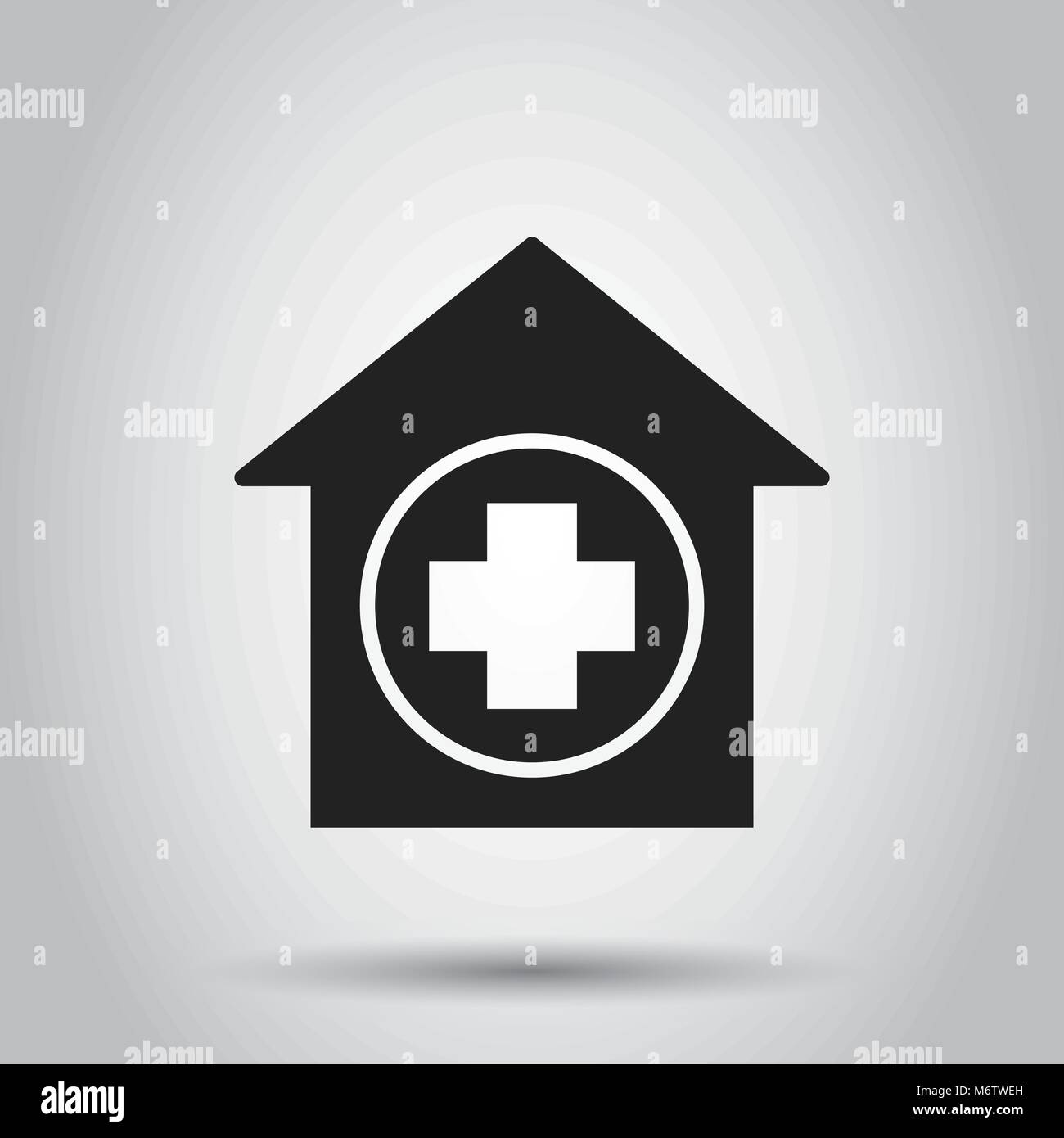 Ospedale icona vettore. Infermeria clinica medica segno illustrazione. Il concetto di business semplice piatto pittogramma su sfondo isolato. Illustrazione Vettoriale