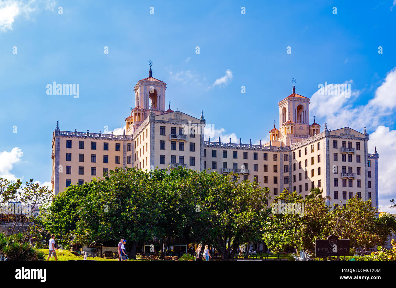 Vista posteriore del National Hotel lungo la Mlecon in Havana Cuba Foto Stock