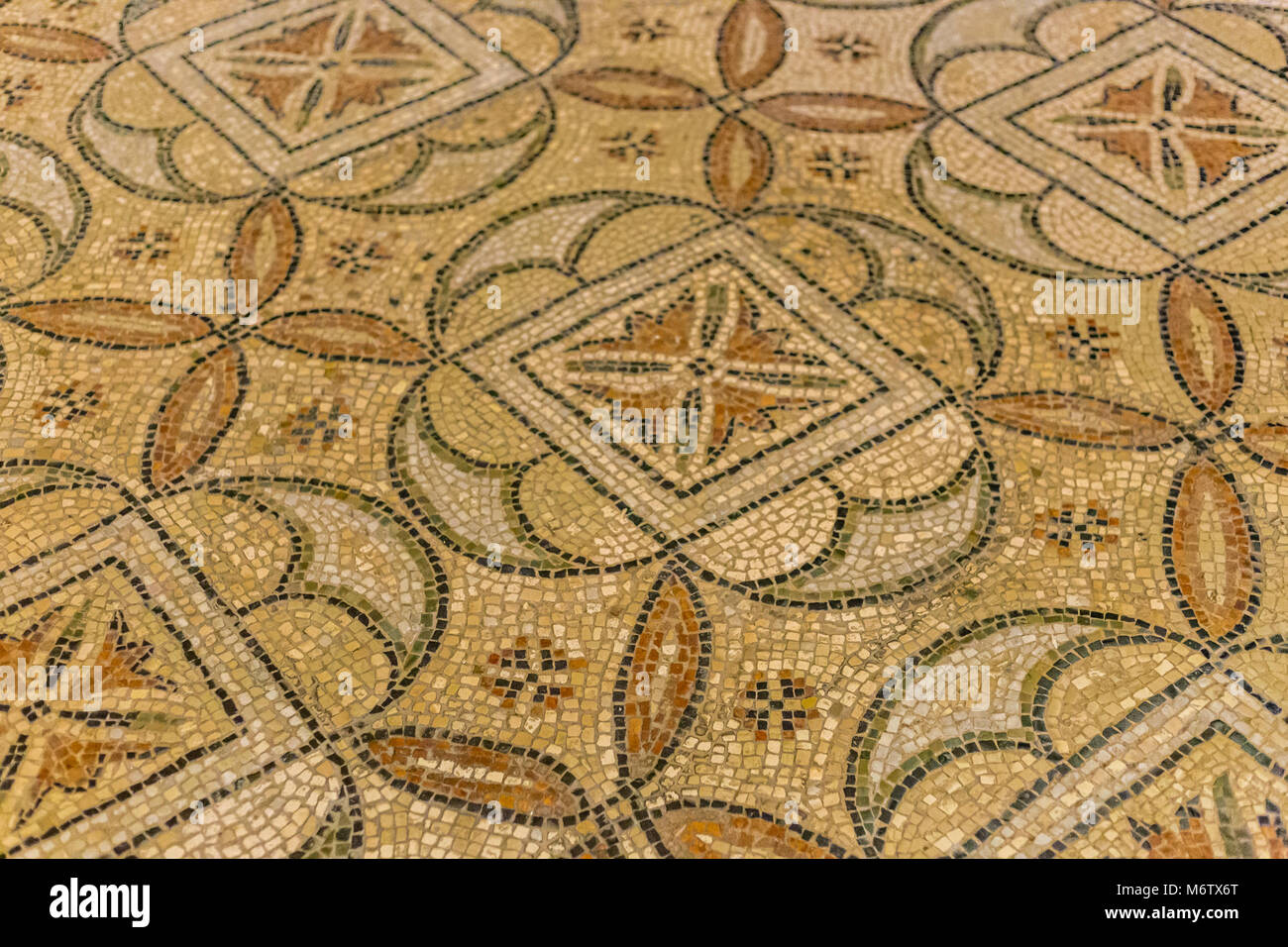 Sullo sfondo di un antico mosaico bizantino Foto Stock