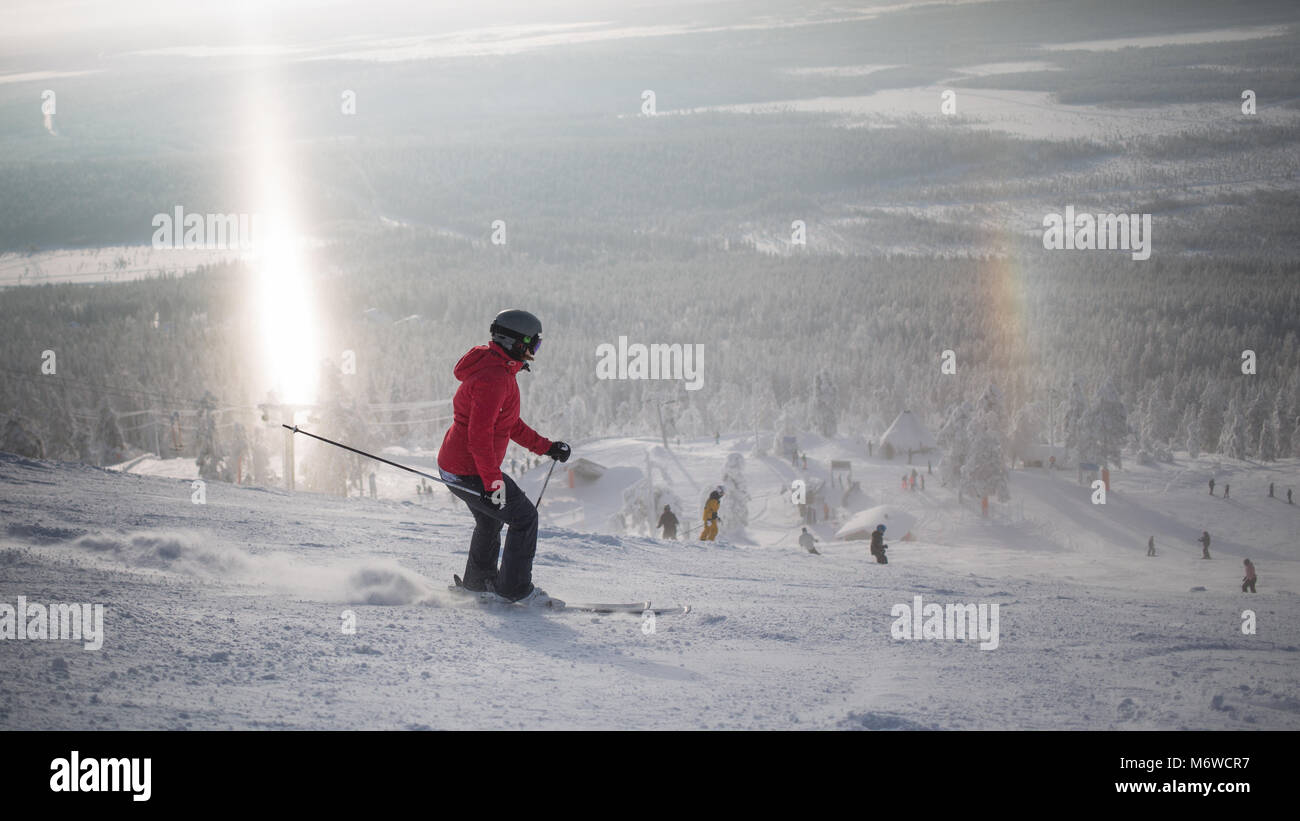 Levi Ski Resort in Finlandia Foto Stock