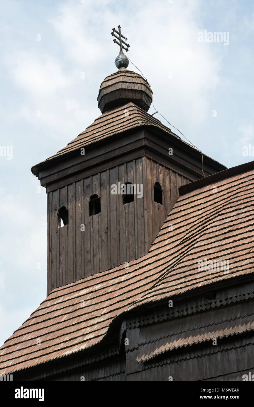 Chiesa di legno in Ulicske Krive in Slovacchia orientale Foto Stock