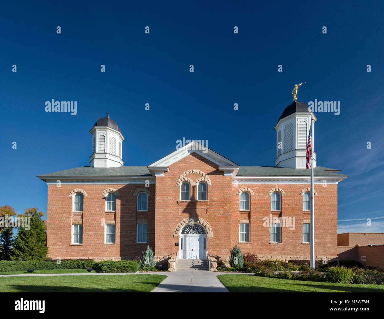 LDS tempio, chiesa Mormone, primaverile, Utah, Stati Uniti d'America Foto Stock