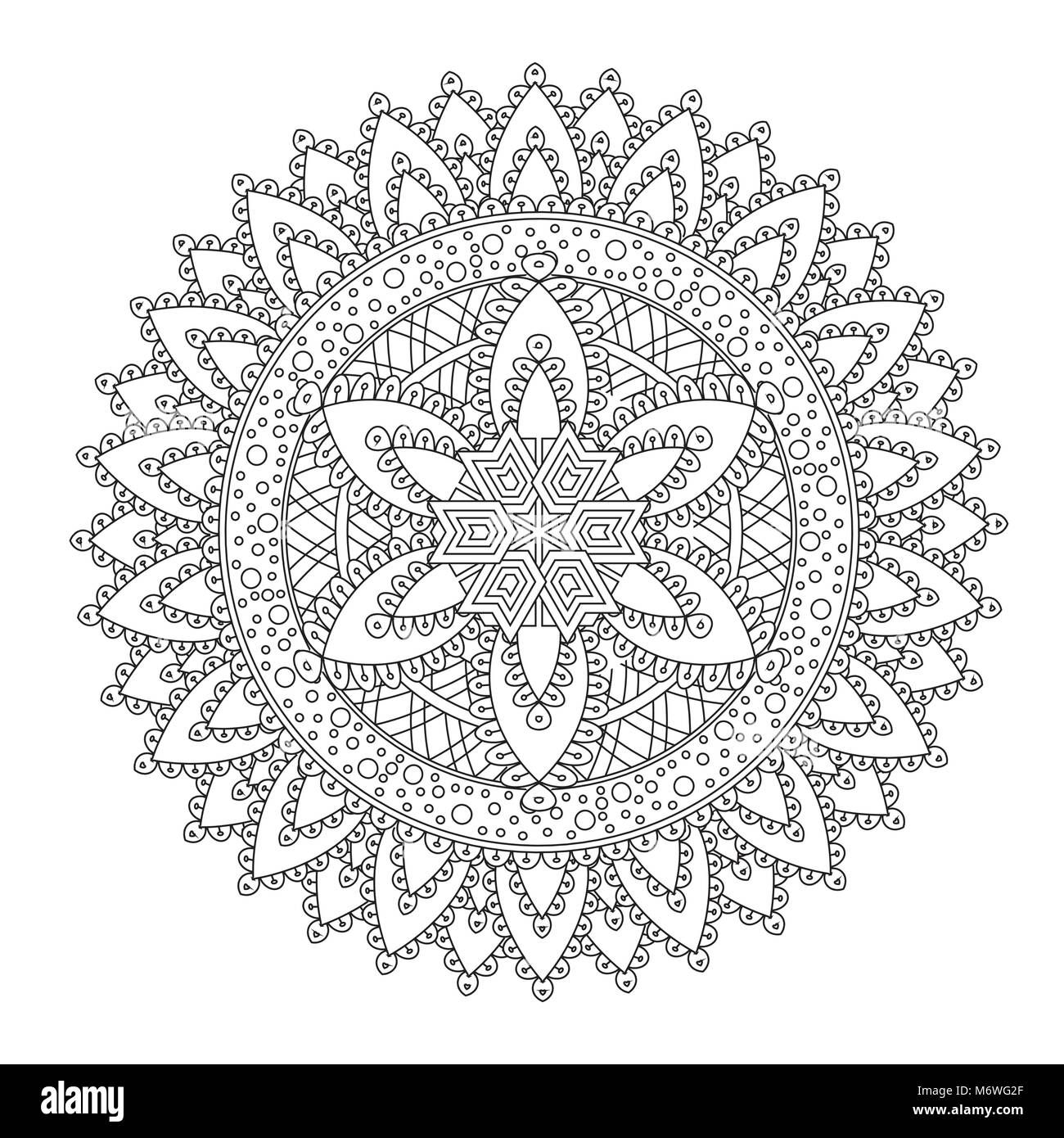 Flower Mandala illustrazione vettoriale Illustrazione Vettoriale