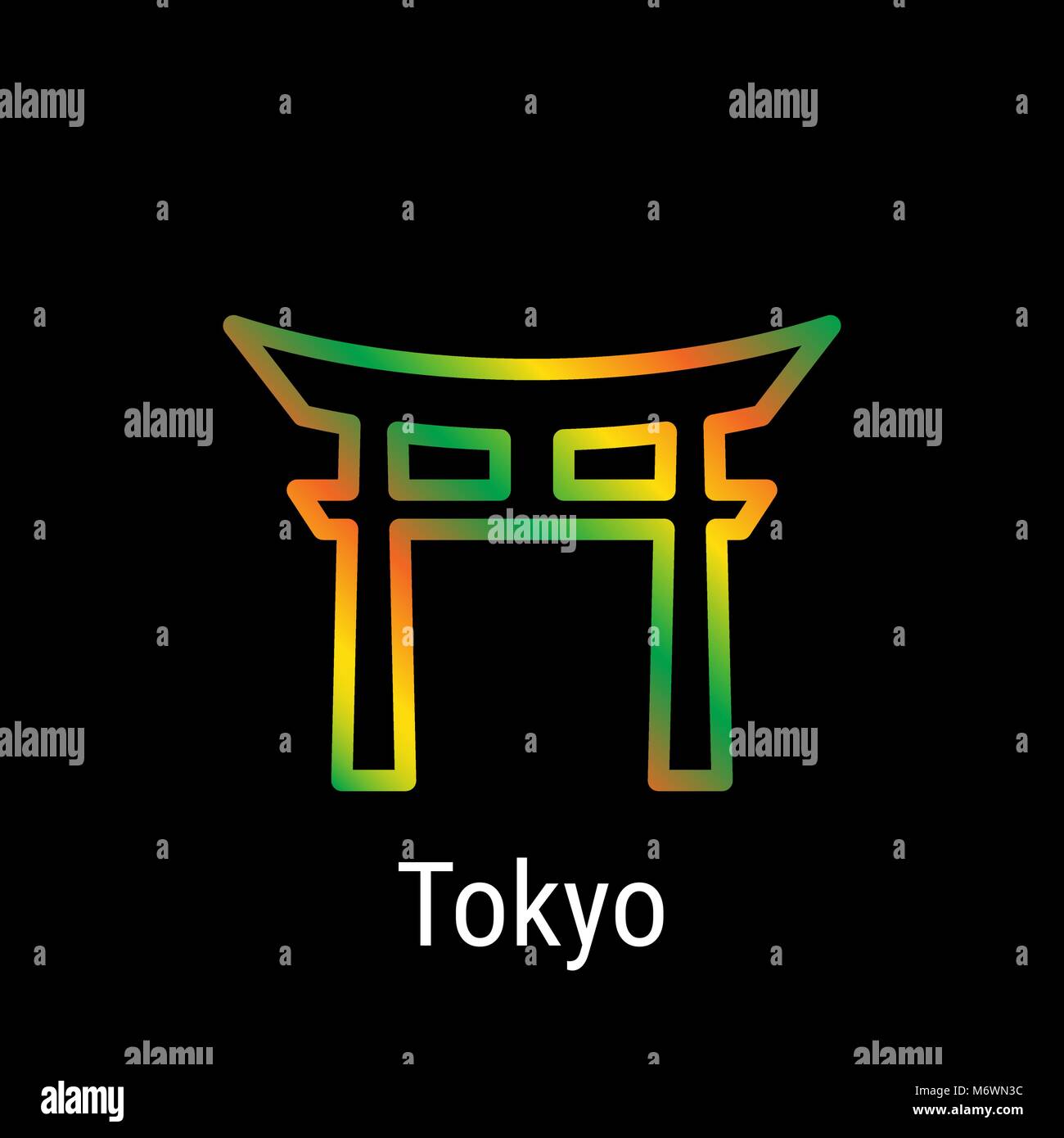 Tokyo, Giappone vettore Icona di linea Illustrazione Vettoriale